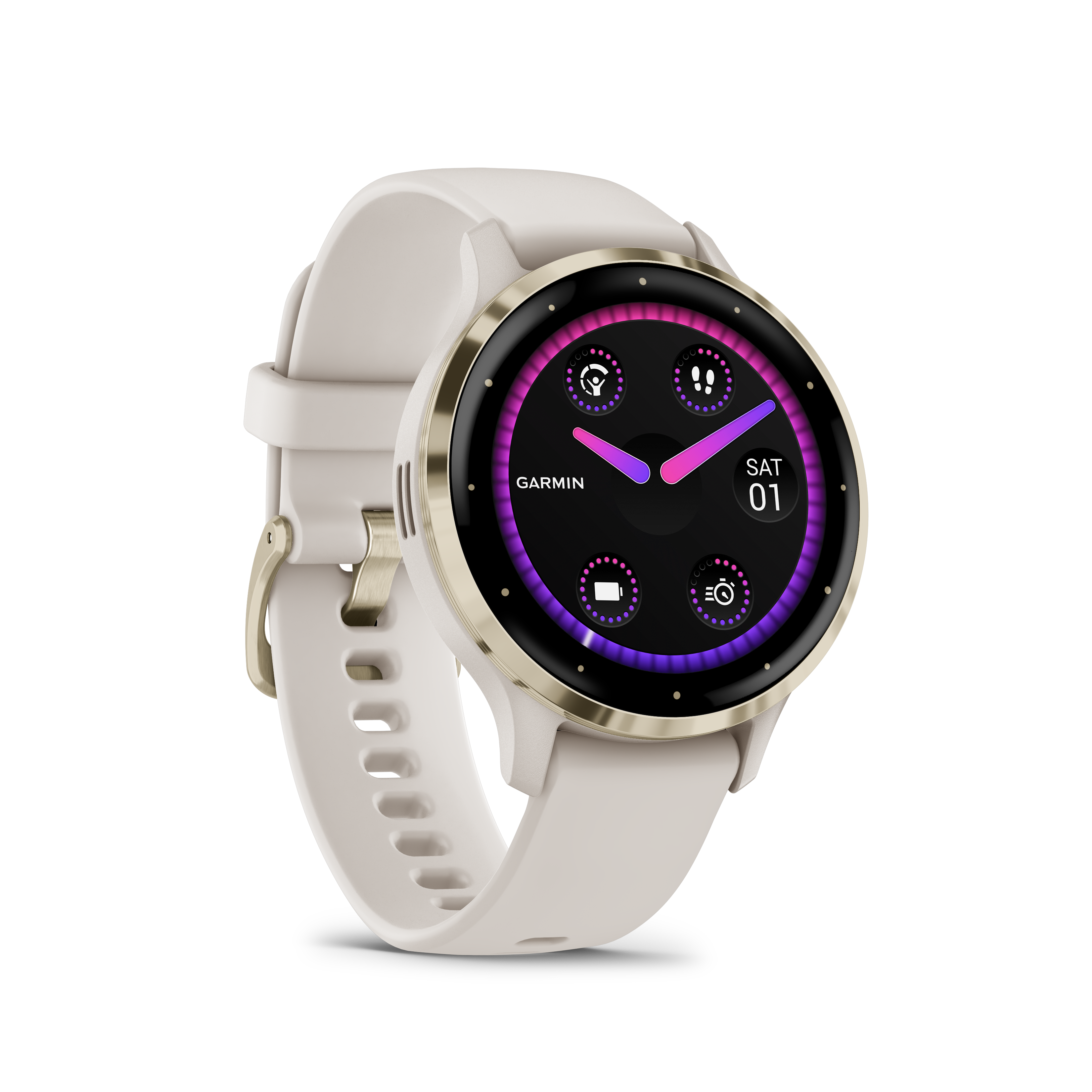 Garmin Venu® 3S /Softgold Mit Schnellwechsel-Silikon-Armband Elfenbein 010-02785-04 - Image 6