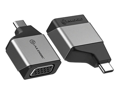 ALOGIC Ultra MINI USB-C (männlich) auf VGA (weiblich) Adapter grau