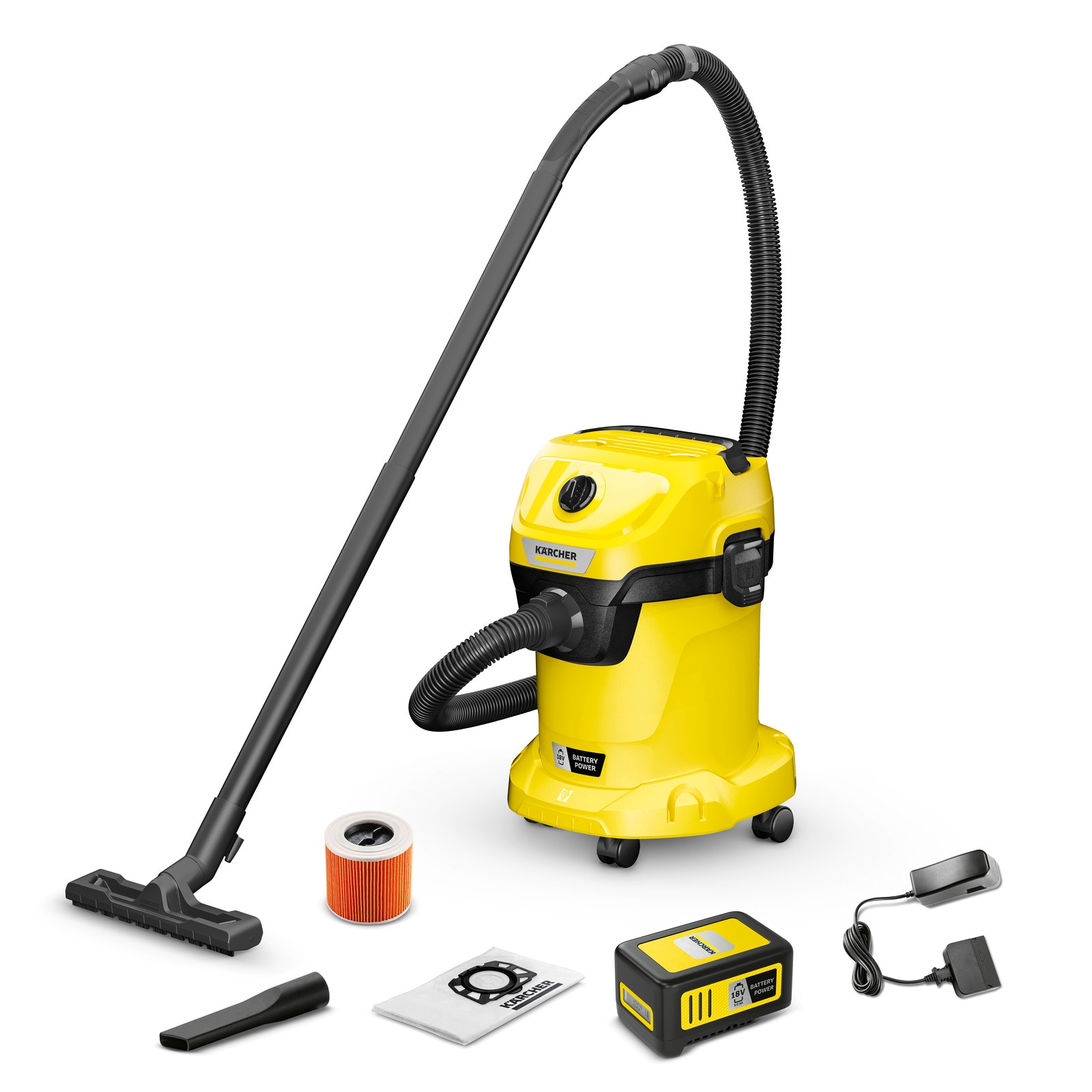 Image of Kärcher Staubsauger CORDLESS WET AND DRY VACUUM CLEANER WD 3-18 BATTERY SET V-17/20