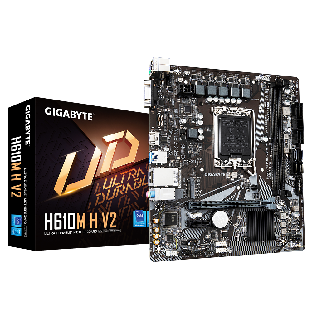 Gigabyte H610m H V2 Matx Mainboard Sockel 1700 Hdmi/Dvi/Vga/Dp Größe 4 - Bild 4