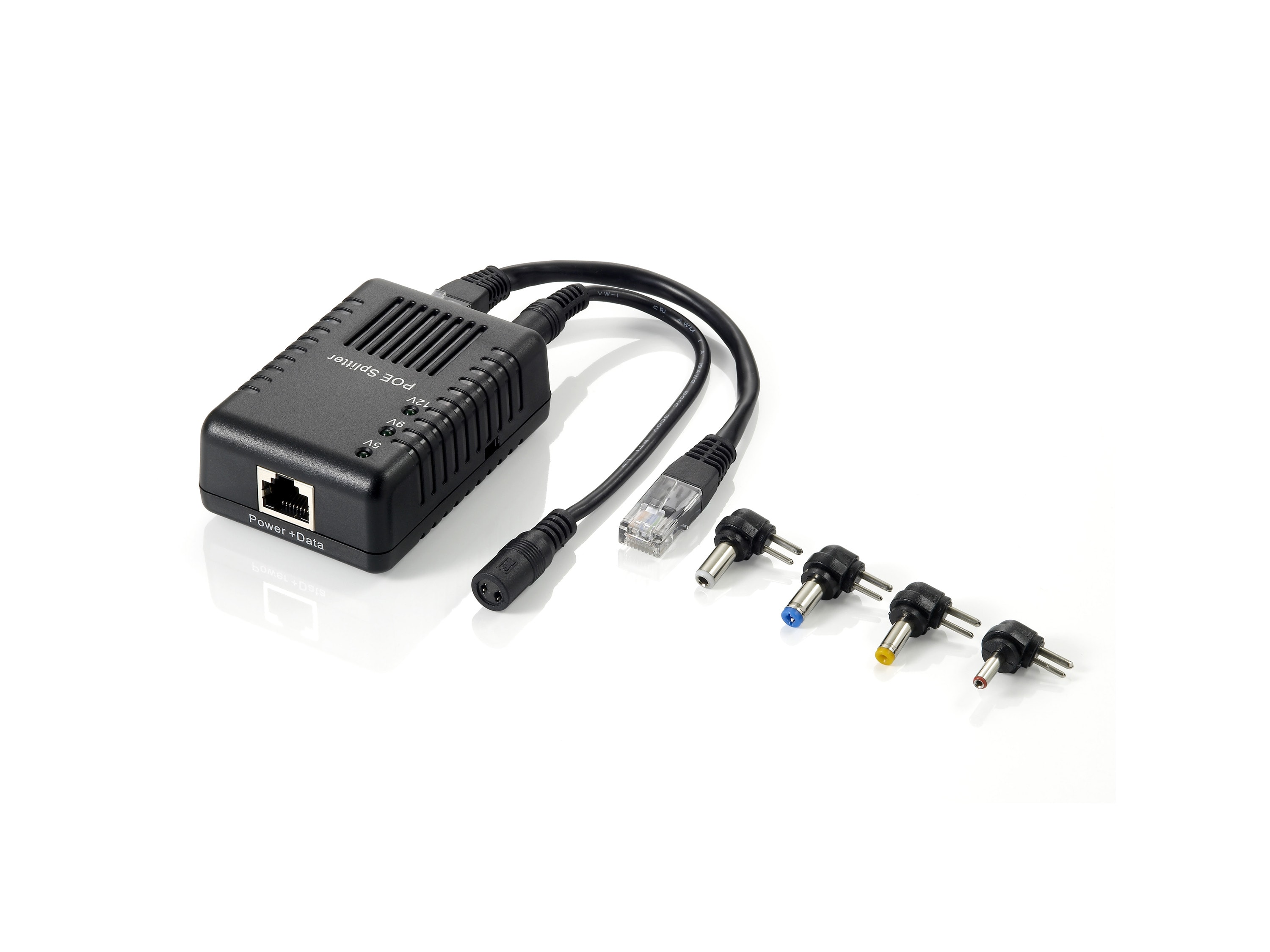 LEVELONE Fast Ethernet PoE Splitter, 802.3af PoE, 5-12V DC Ausgang POS-1002