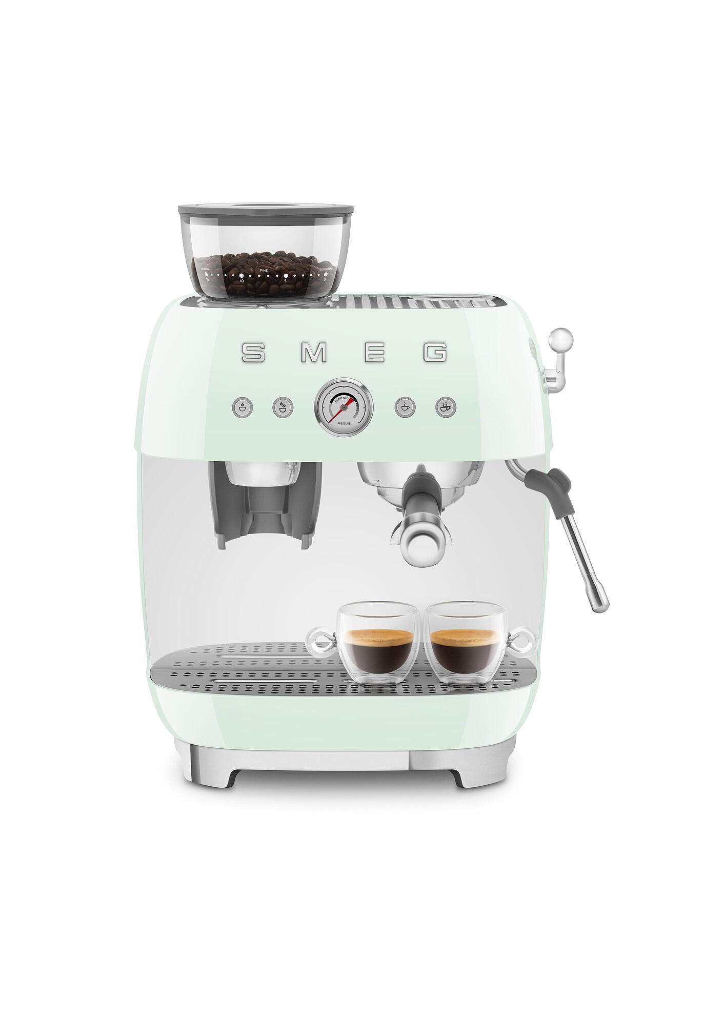 Smeg 50S Style Siebträgermaschine Mit Kaffeemühle Pastellgrün Hellgrün Egf03pgeu - Bild 3