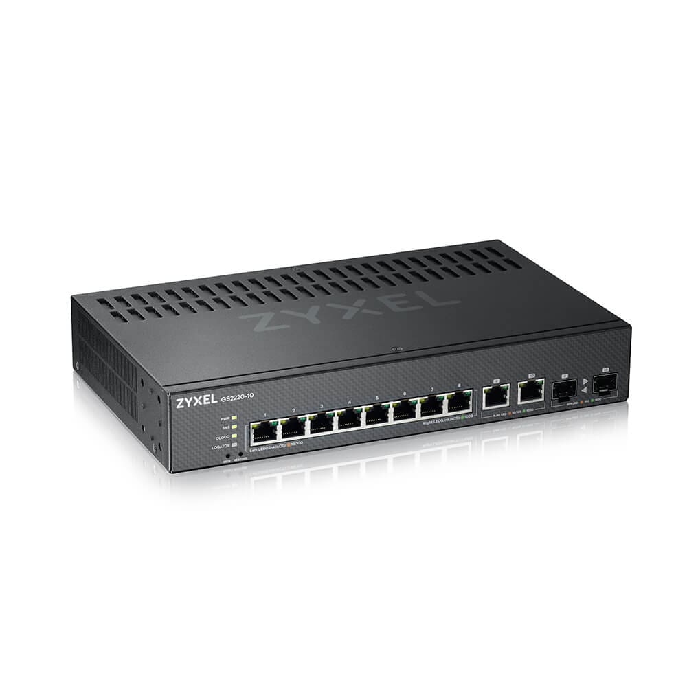 Zyxel Gs2200-10 Managed Switch 8X Gigabit Ethernet, 2X Rj45/Sfp Combo Größe 2 Schwarz