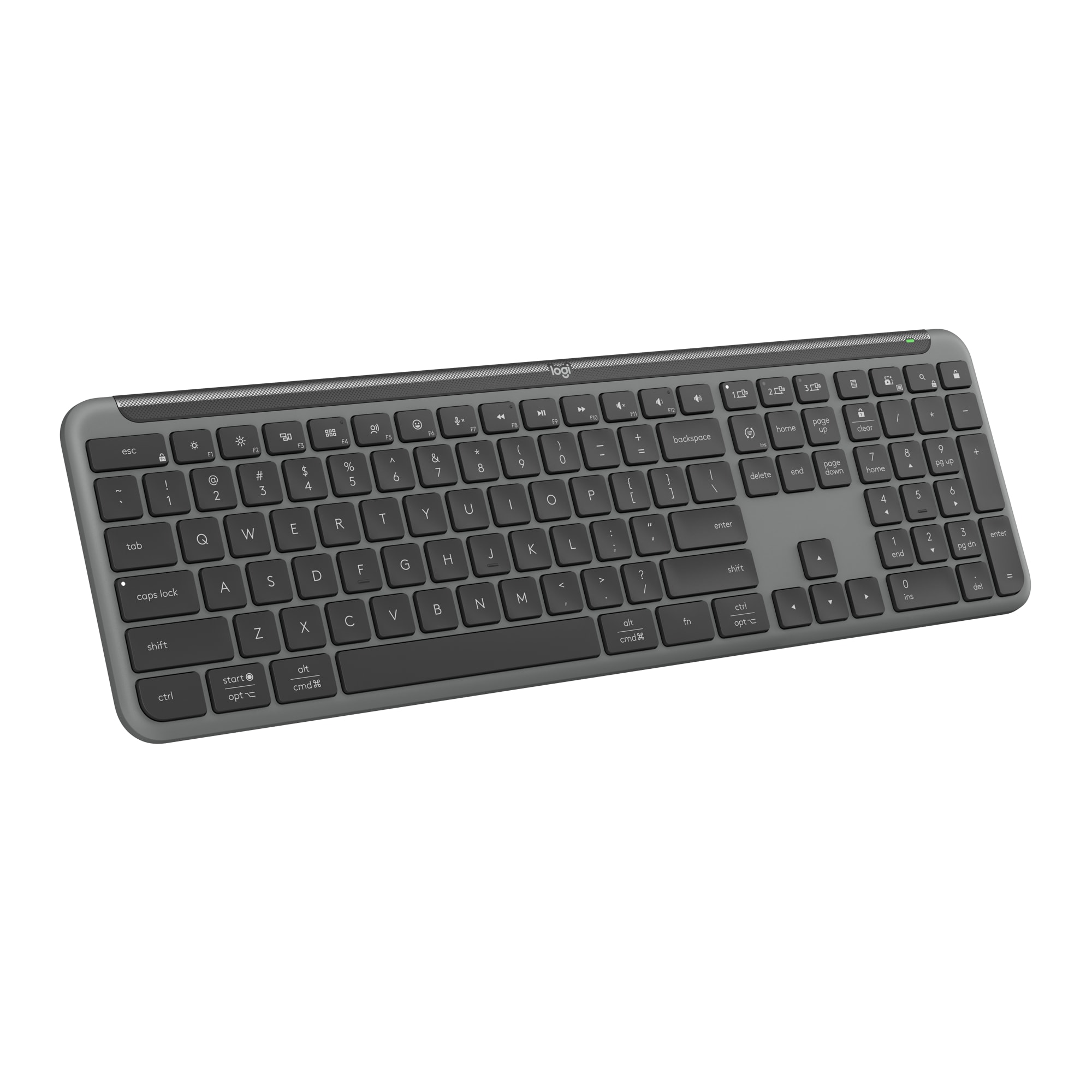 Logitech Signature Slim K950 Graphite - Us (Qwerty) - Kabellose Tastatur Inkl. Logi Bolt Größe 4 Dunkelgrau