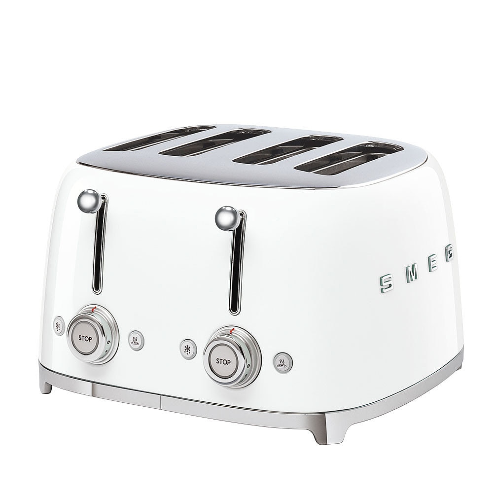 Smeg Tsf03wheu 50S Style Scheiben Toaster Größe 4 Weiß