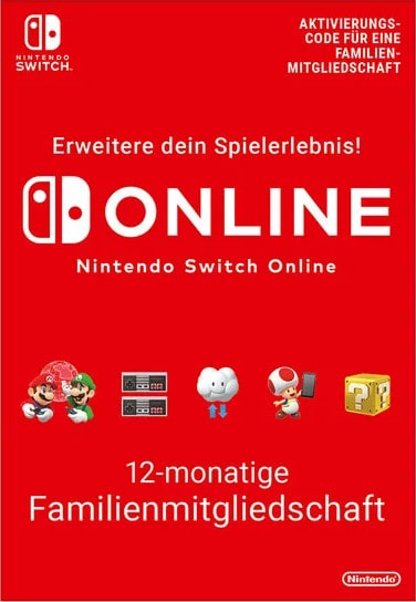 Nintendo Switch Online 12 Monate Familienmitgliedschaft Digital Code