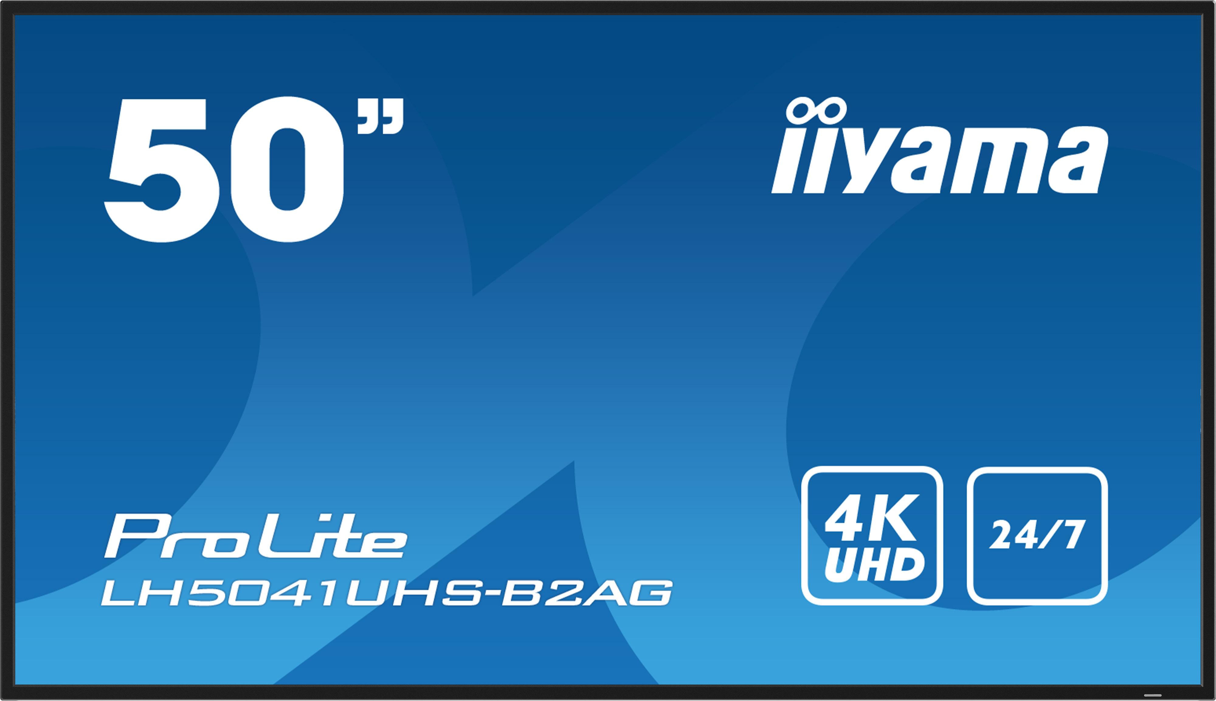 Iiyama Prolite Lh5041uhs-B2ag 125,7Cm (50") 4K Uhd Signage Monitor Vga/Hdmi/Rj45 Größe 4 Schwarz