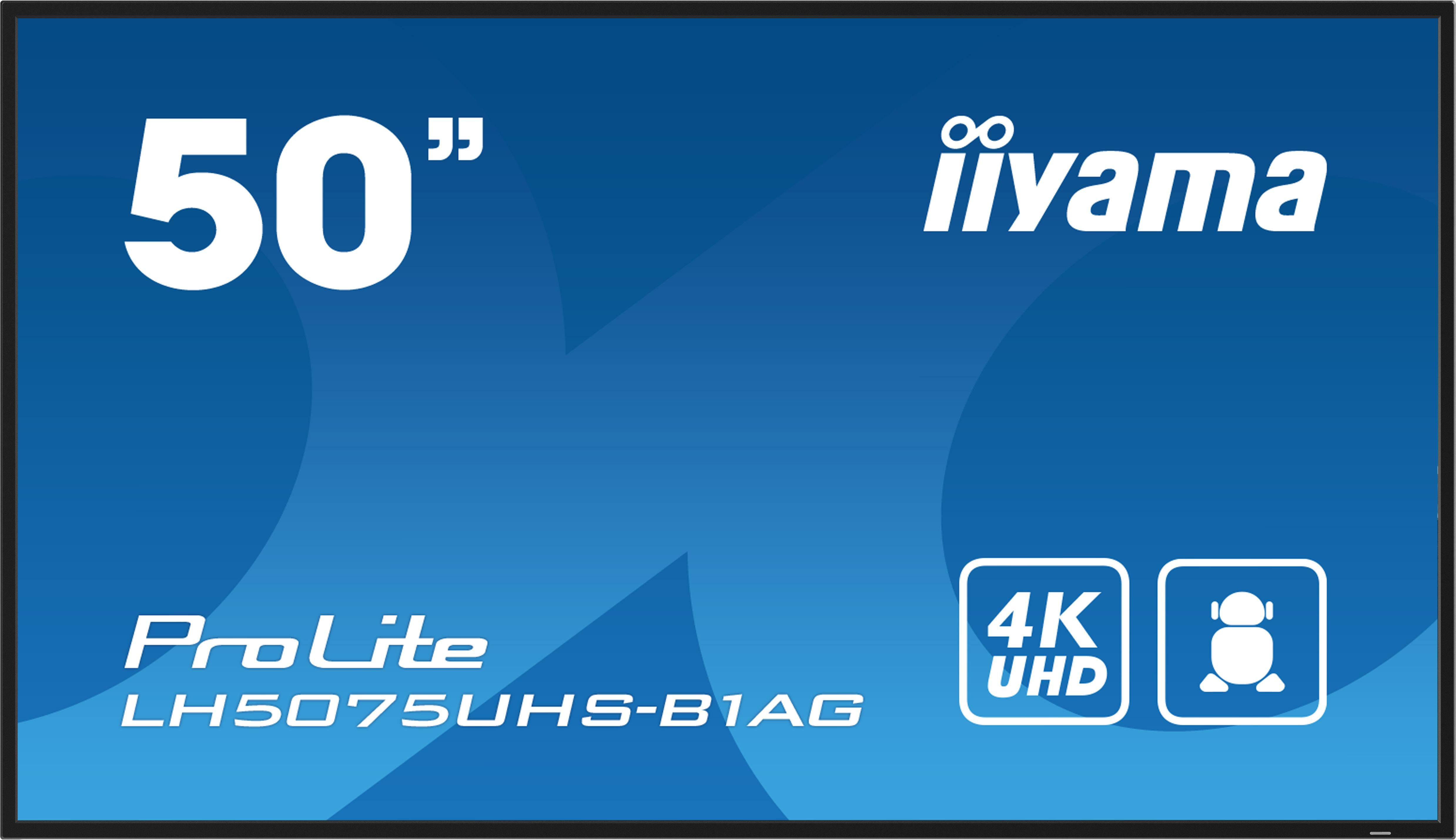 iiyama ProLite LH5075UHS-B1AG 125,7cm (50") 4K UHD Signage Monitor DP/HDMI/RJ45