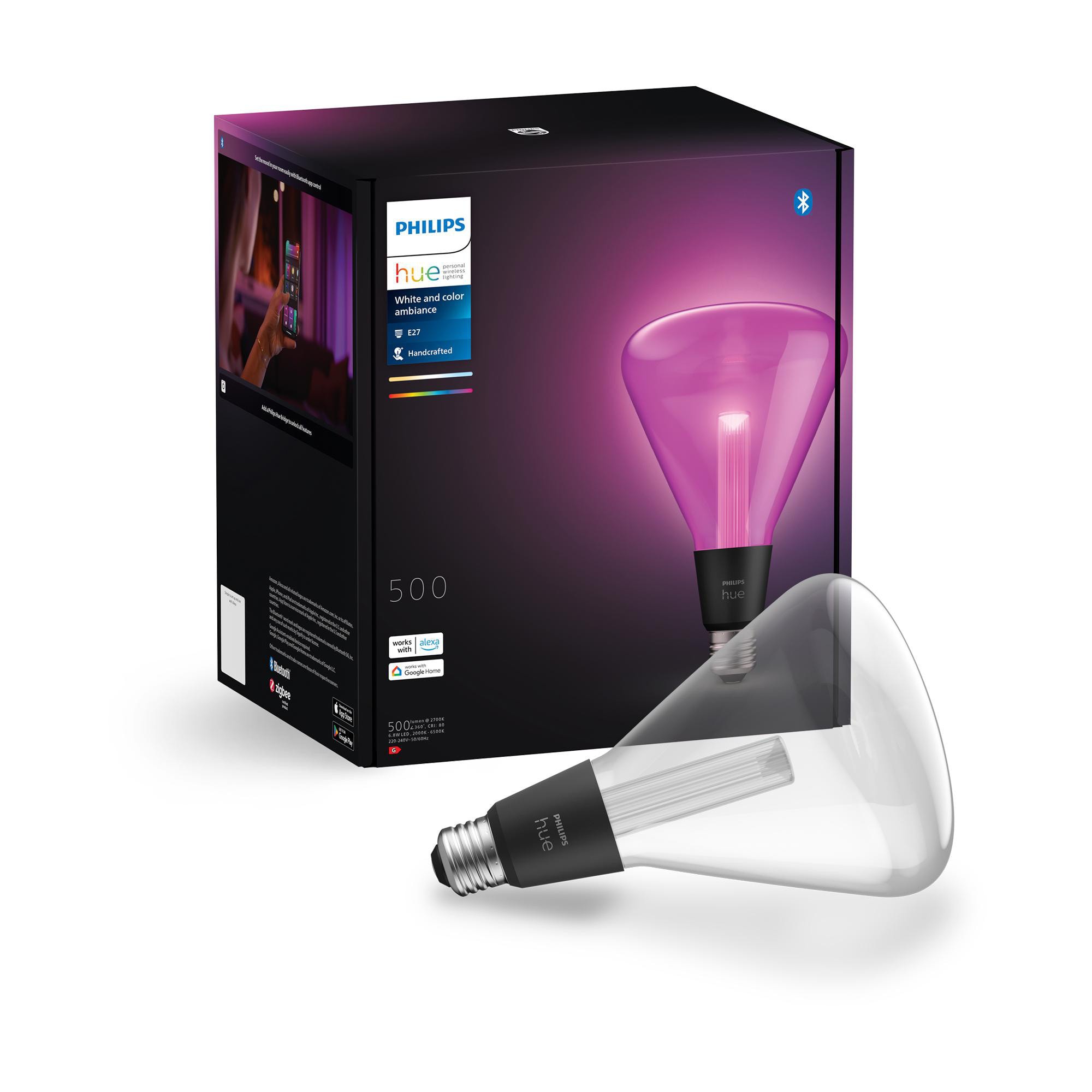 Philips Hue Lightguide Smart LED-Lampe ST70, Triangle Form, E27 | White & Color Ambiance, Weißes und farbiges Licht, 500 lm, Smart Home, App- und Sprachsteuerung, Retro Design - Bild 4