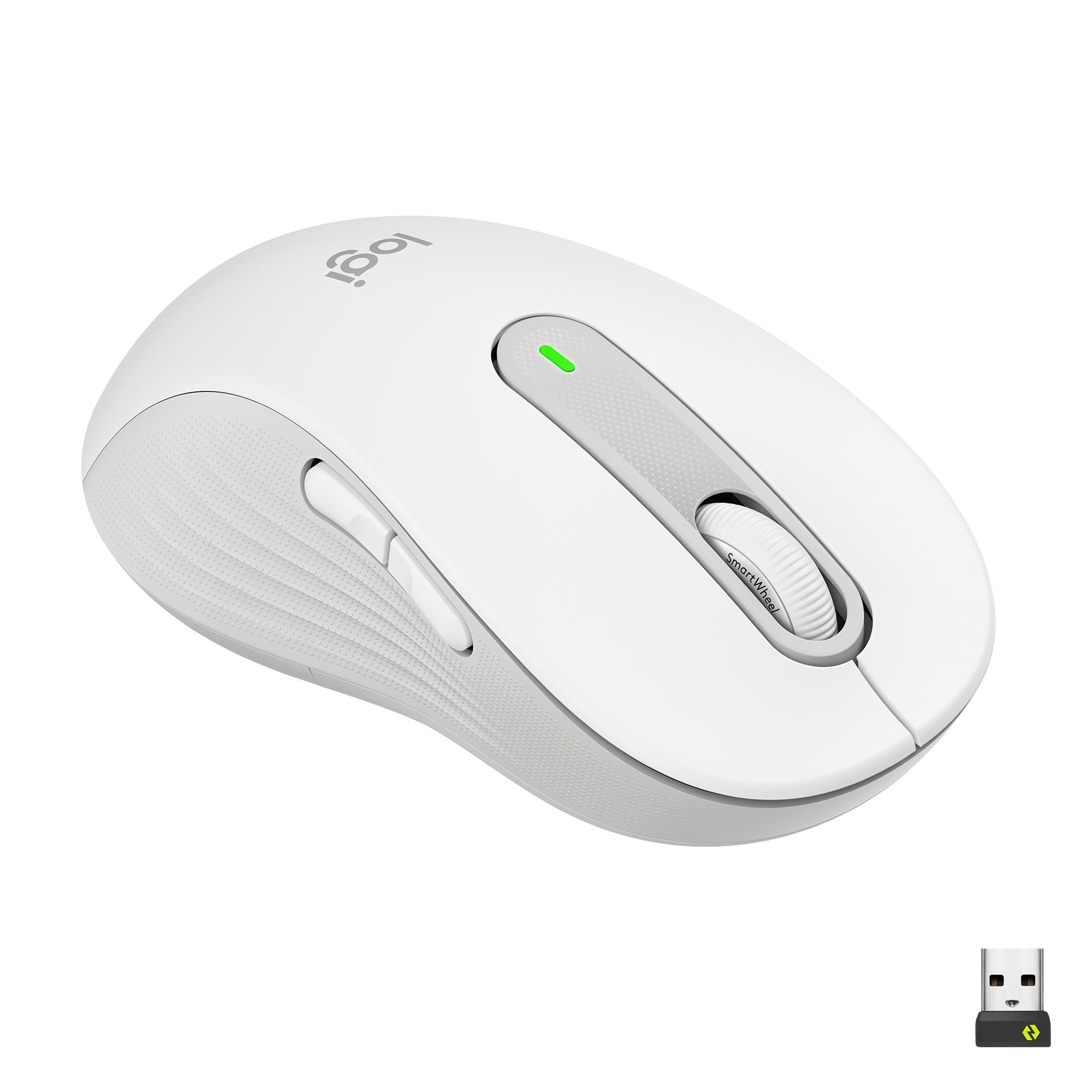 Logitech Signature M650 Pale Grey (Linkshändig) - Bluetooth, Logi Bolt, 4000 Dpi, Unterstützt Von Logi Options+ Größe 24 Weiß