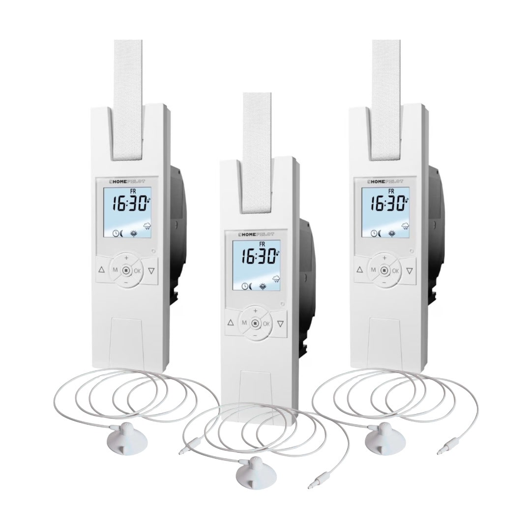 Homepilot Gurtwickler RolloTron premium smart • 3er Pack + 3er Sonnensensor 0,75m