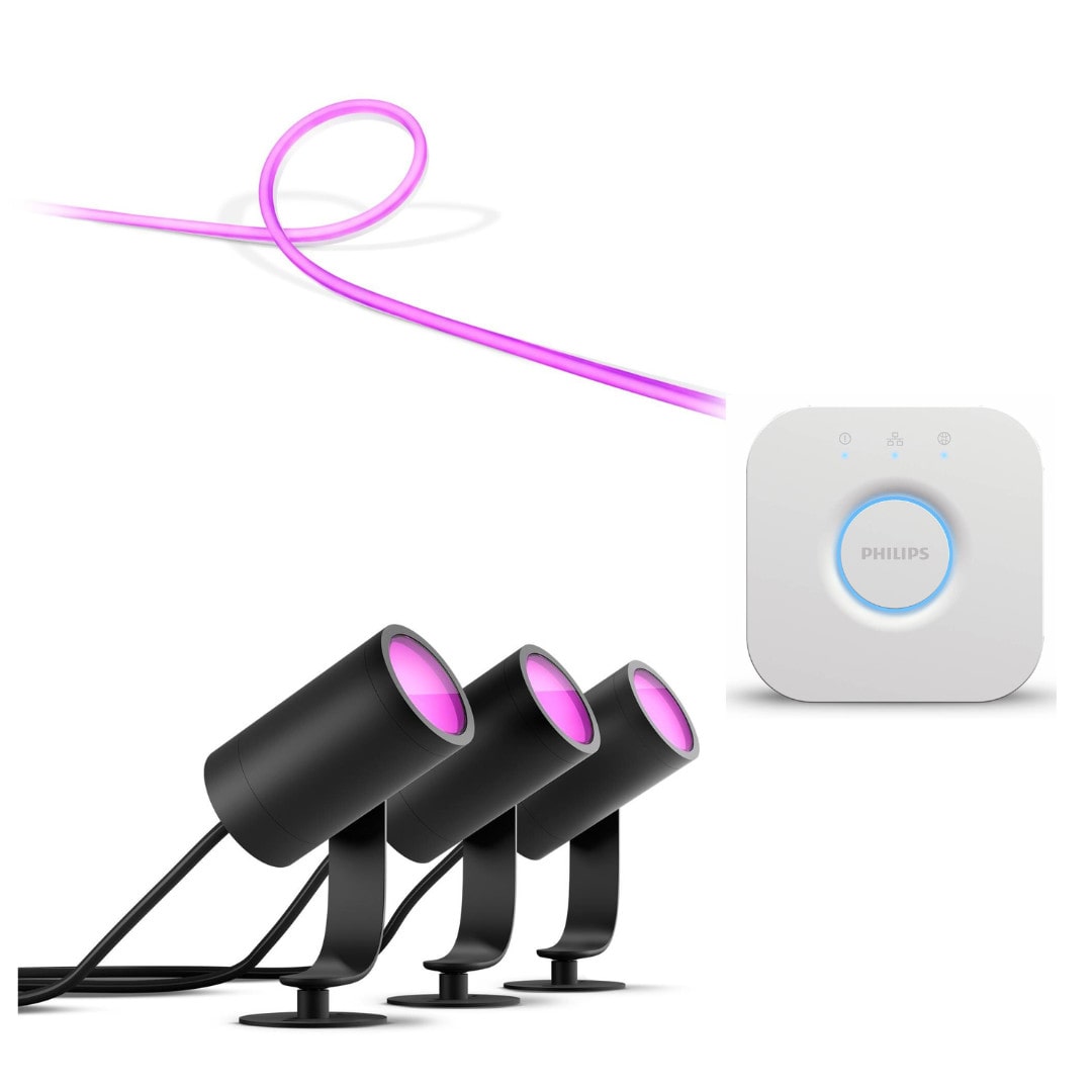 Philips Hue Starter Set Lightstrip Outdoor 5M + Lily Spot 3Er Pack + Bridge V2 Ku04-10U+Ky01-183+Kv01-1L5 - Image 18