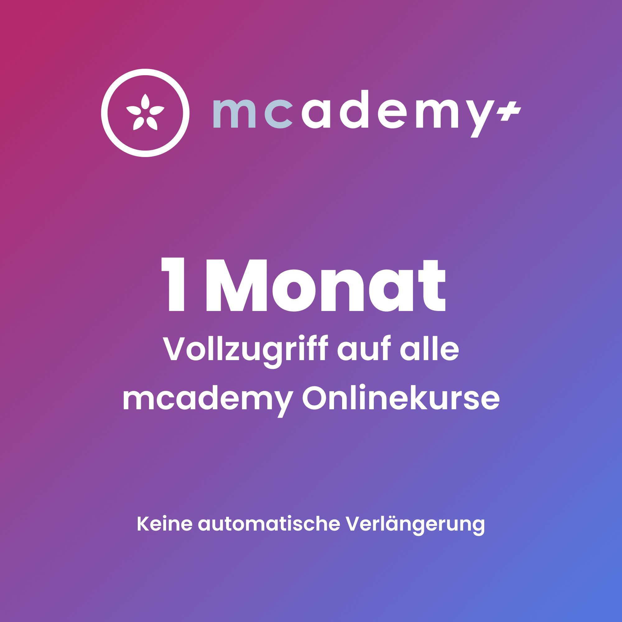mcademy+ | 1 Monat | Vollzugriff auf alle Onlinekurse 9180017870023