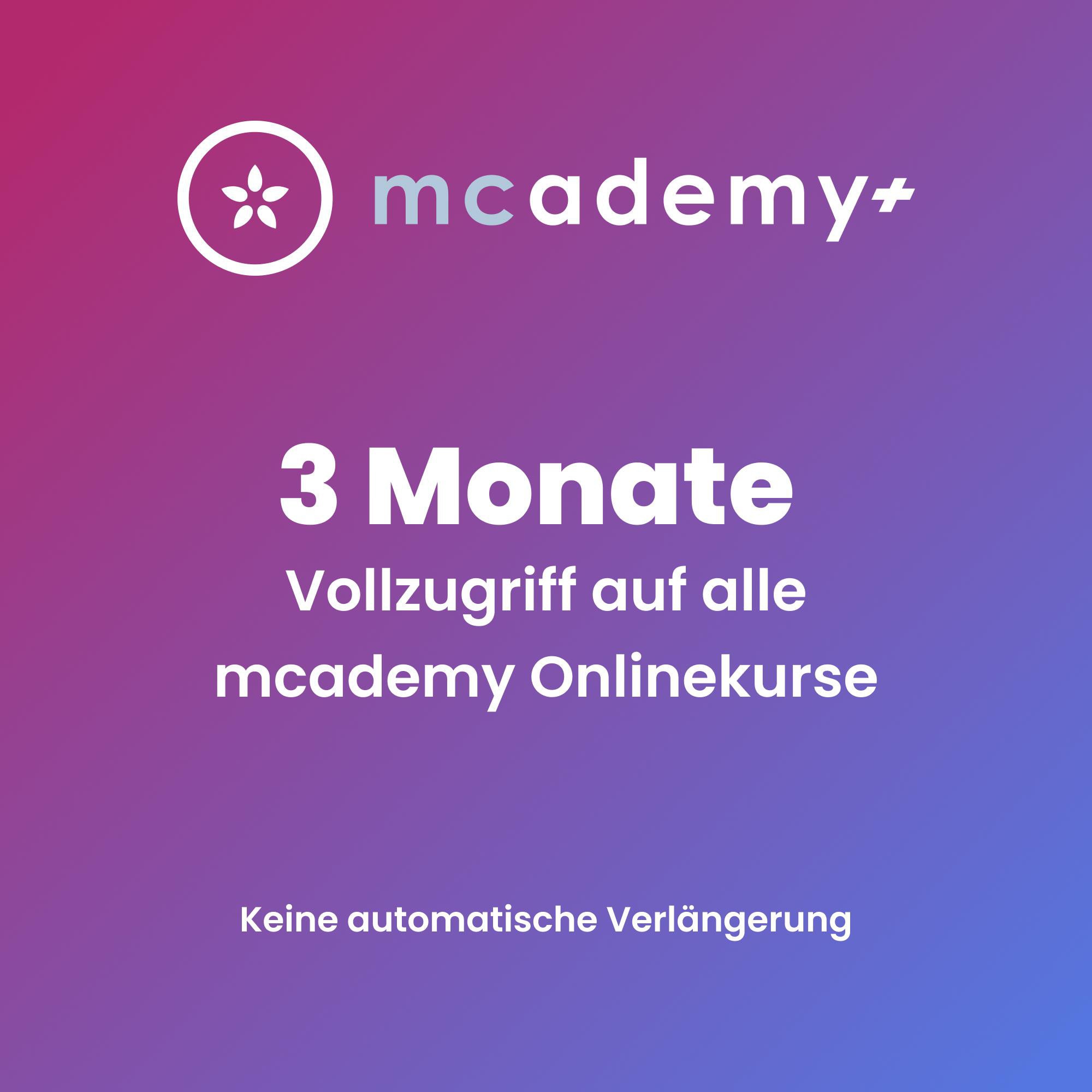 mcademy+ | 3 Monate | Vollzugriff auf alle Onlinekurse 9180017870030