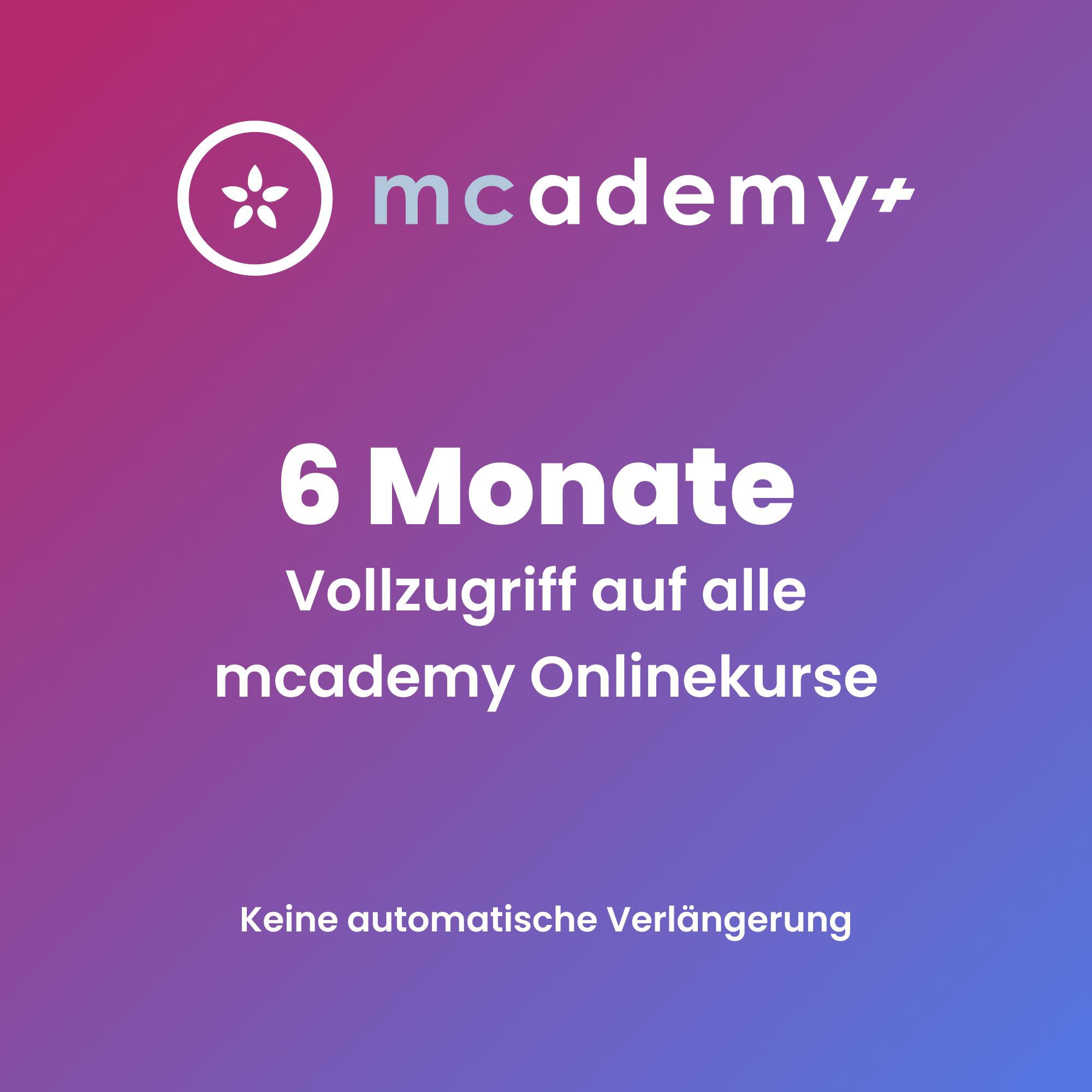 mcademy+ | 6 Monate | Vollzugriff auf alle Onlinekurse 9180017870047