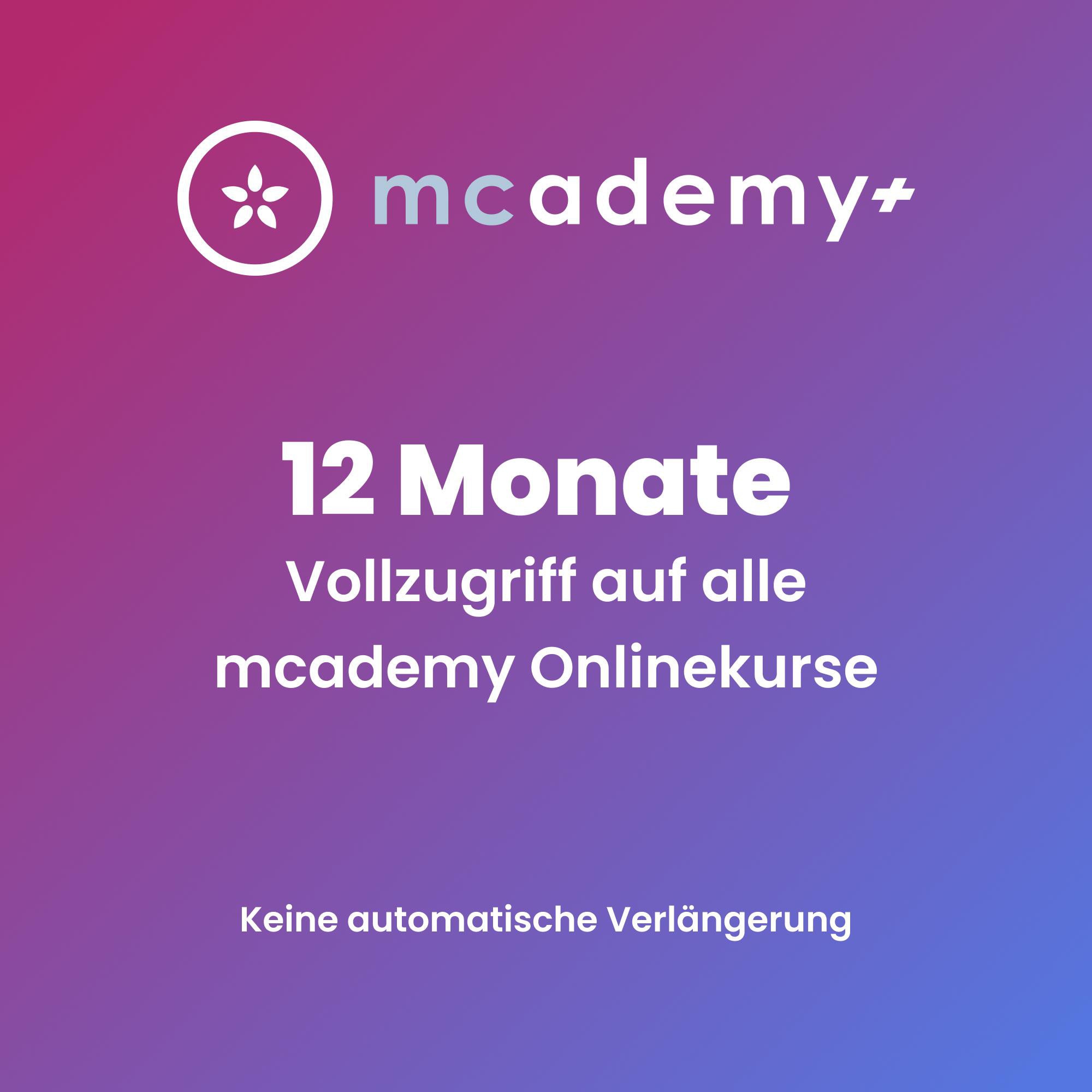 mcademy+ | 12 Monate | Vollzugriff auf alle Onlinekurse 9180017870054