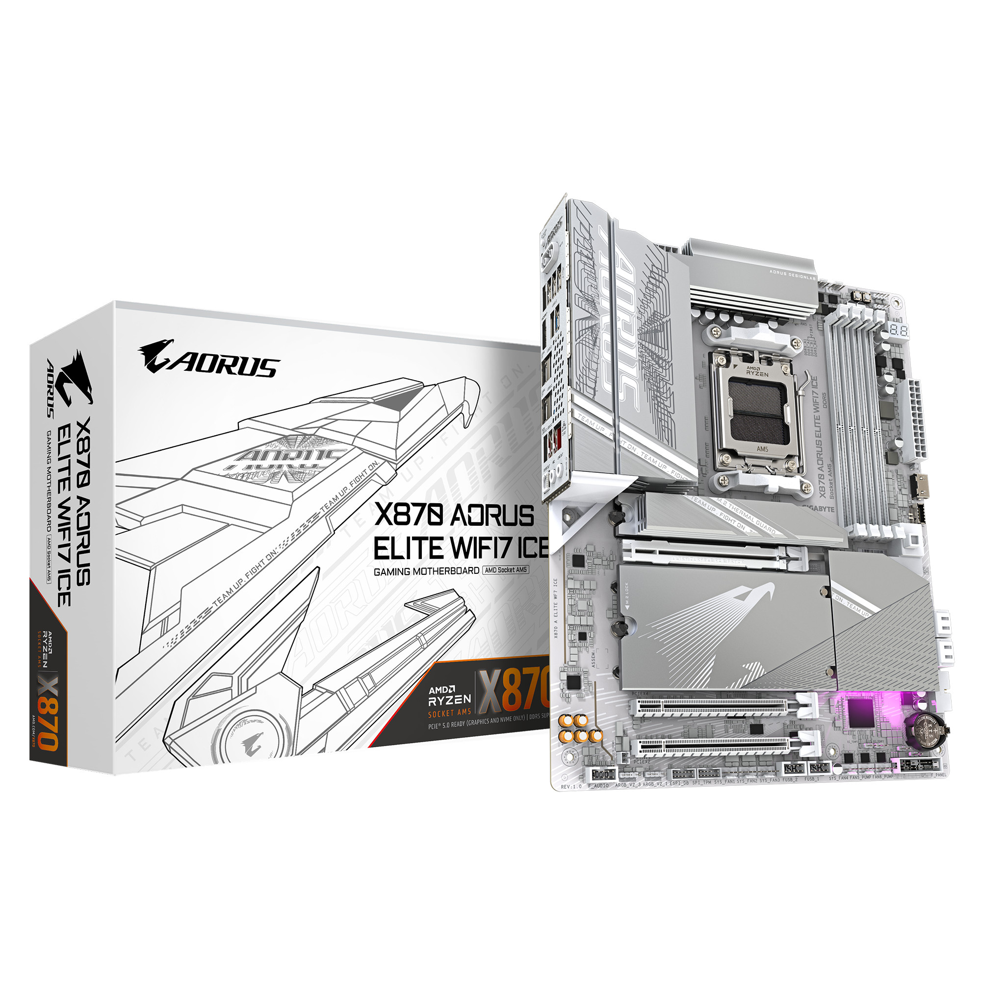 Gigabyte X870 Aorus Elite Wifi7 Ice Atx Mainboard Sockel Am5 Hdmi Größe 16