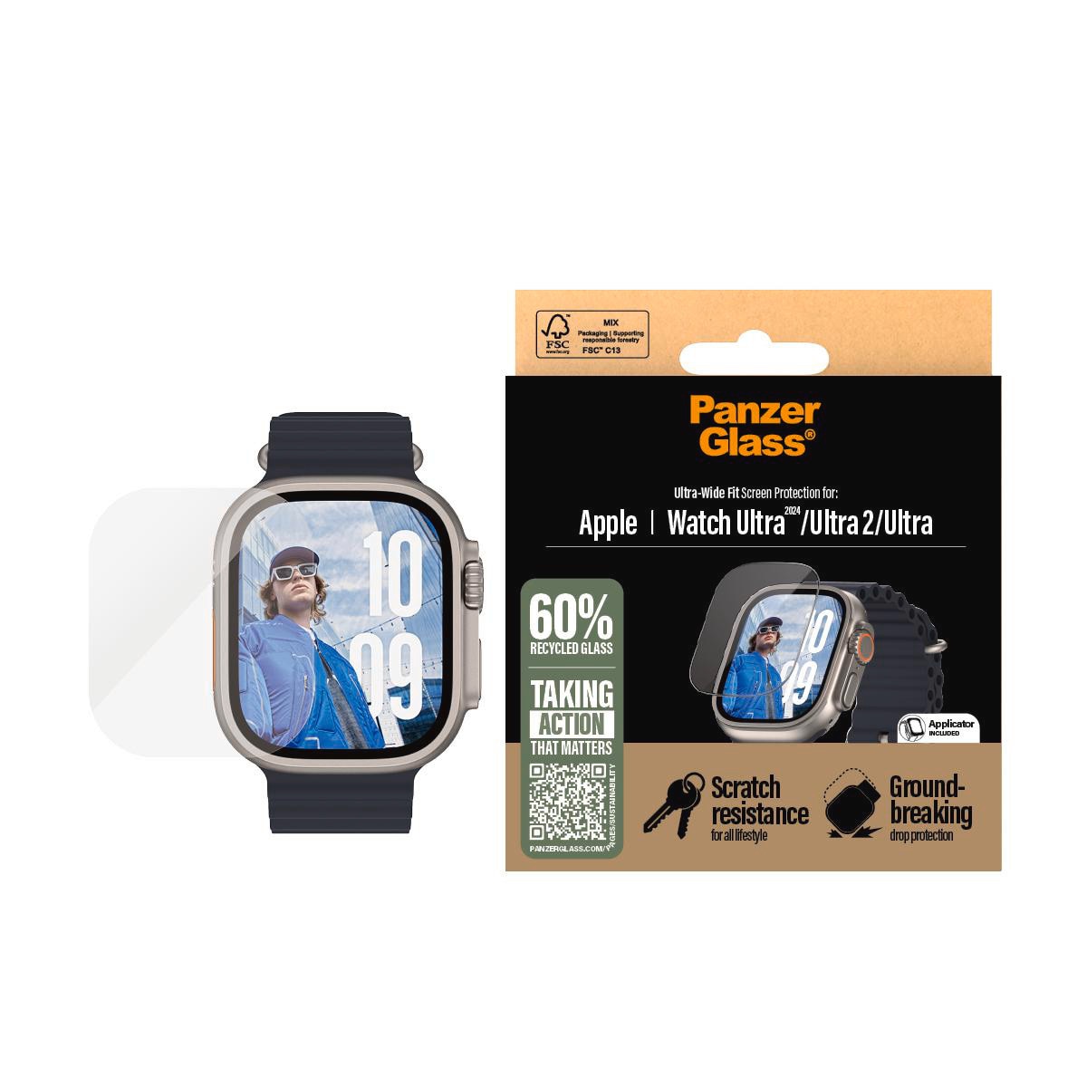 PanzerGlass Displayschutz Apple Watch Ultra 2 Ultra-Wide Fit