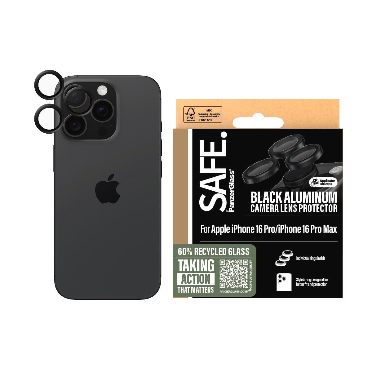 SAFE by PanzerGlass Camera Lens Protector Black iPhone iPhone 16 Pro 16 Pro Max - Bild 6