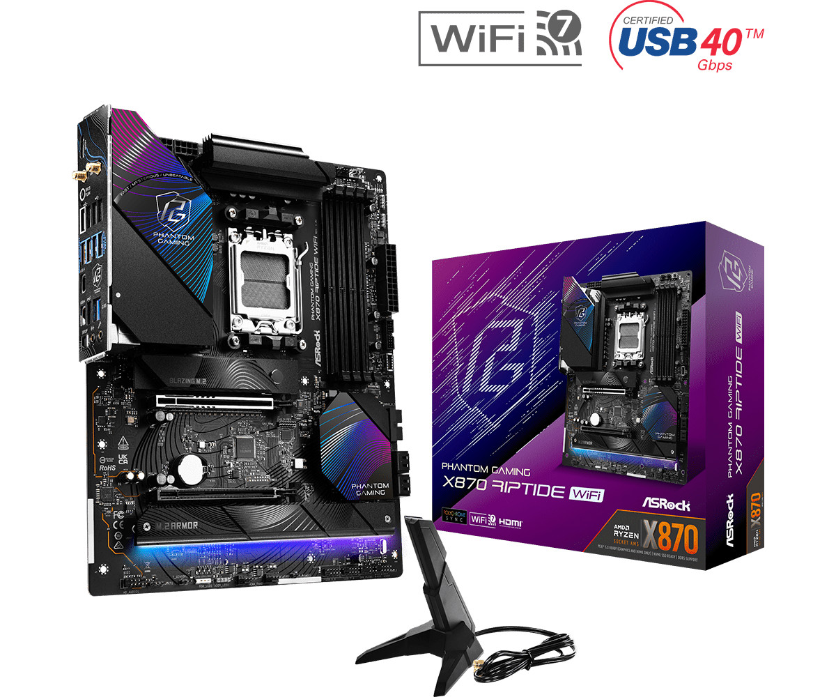 Joom Solt Japan Market Asrock Motherboard X870 Riptide Wifi Amd Ryzen 9000 Serie Cpu Kompatibel X870 Chipsatz Atx Motherboard Autorisierter Distributor (Sockel Am5) [Inländi - Bild 4