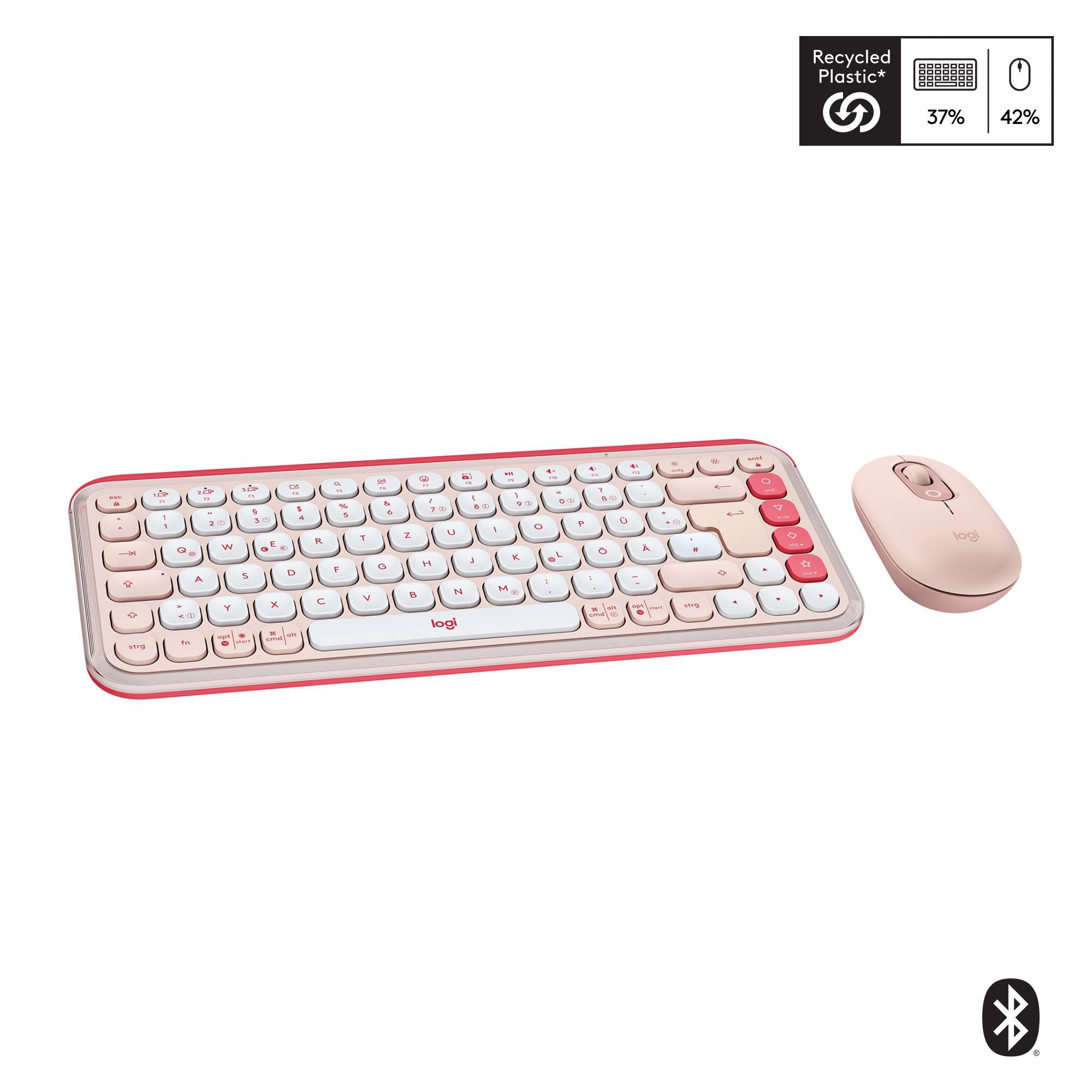 Logitech Pop Icon Combo Rosé - Bluetooth®-Tastatur-Maus-Set, Multi-Device, 15 Anpassbare Tasten Mit Der Logi Options+ App 920-013108 - Image 2