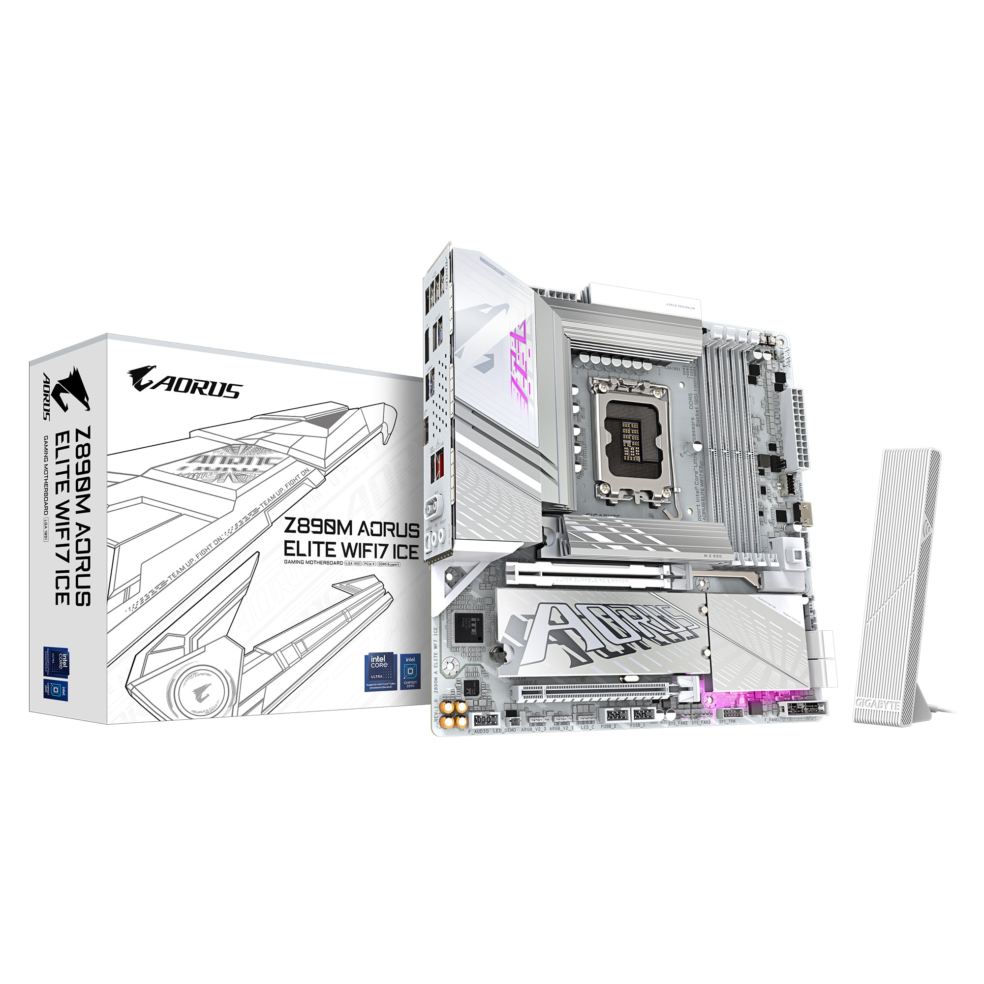 Gigabyte Z890m A Elite Wifi7 Ice Matx Mainboard Sockel 1851 Tb4/Dp/Hdmi/Wifi7 Größe 2
