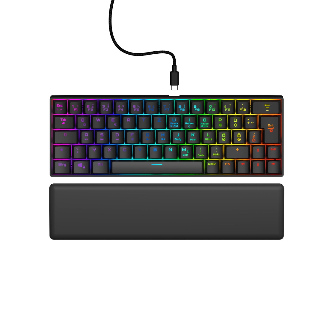uRage Gaming-Keyboard Exodus 760 Mechanical Mini, Rote Switches, SW, QWERTZ DE