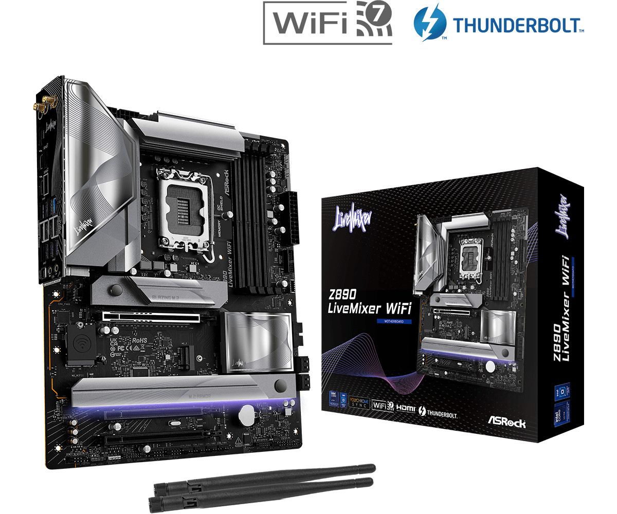 Asrock Z890 Livemixer Wifi Atx Mainboard Intel Xe/Hdmi Größe 20.000