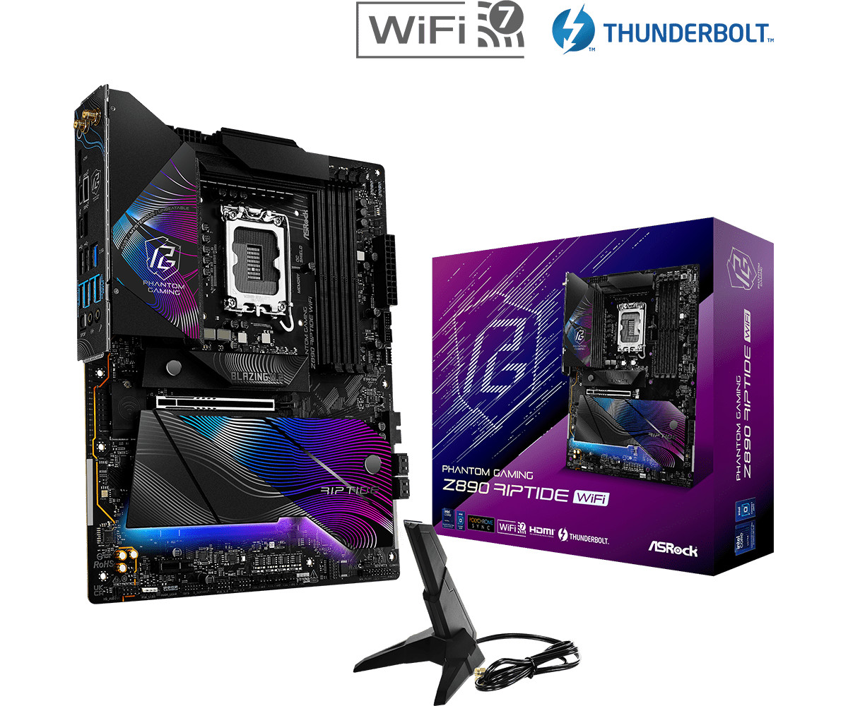 Asrock Z890 Atx-Motherboard Lga1851 Riptide Wlan Ddr5 Pcie 5.0 Usb 4.0 - Bild 5