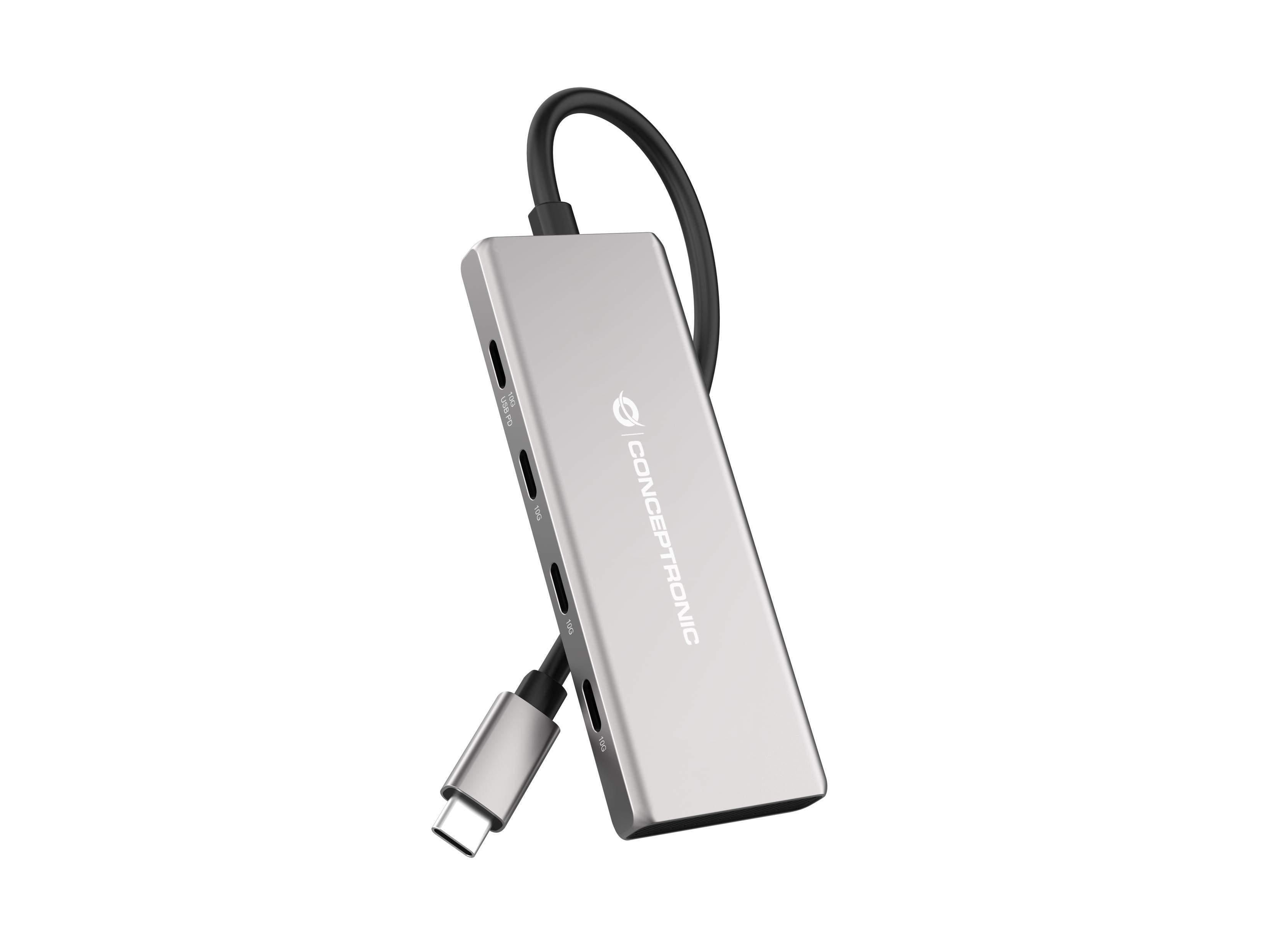 Conceptronic HUBBIES17G Schnittstellen-Hub USB 3.2 Gen 2 (3.1 Gen 2) Type-C 10000 Mbit/s Grau