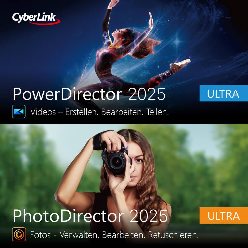 CyberLink Europe Cyberlink PowerDirector 2025 Ultra & PhotoDirector 2025 Ultra Duo Download Code PNP-0800-IWT0-00