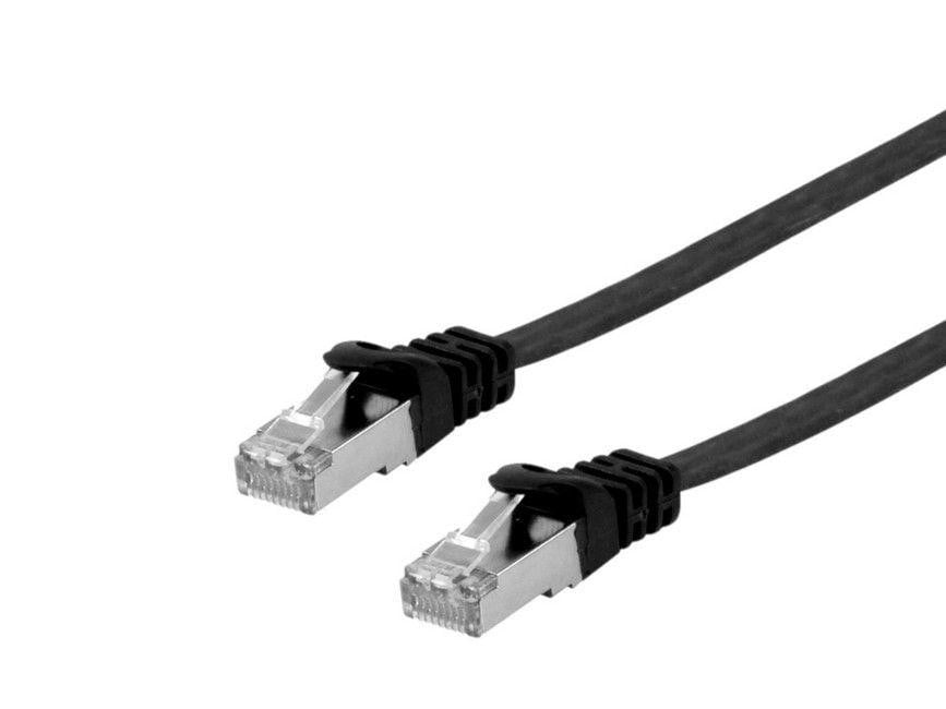 EQUIP 607694 Cat.6A U/FTP Flat Patchkabel, 5m, Schwarz