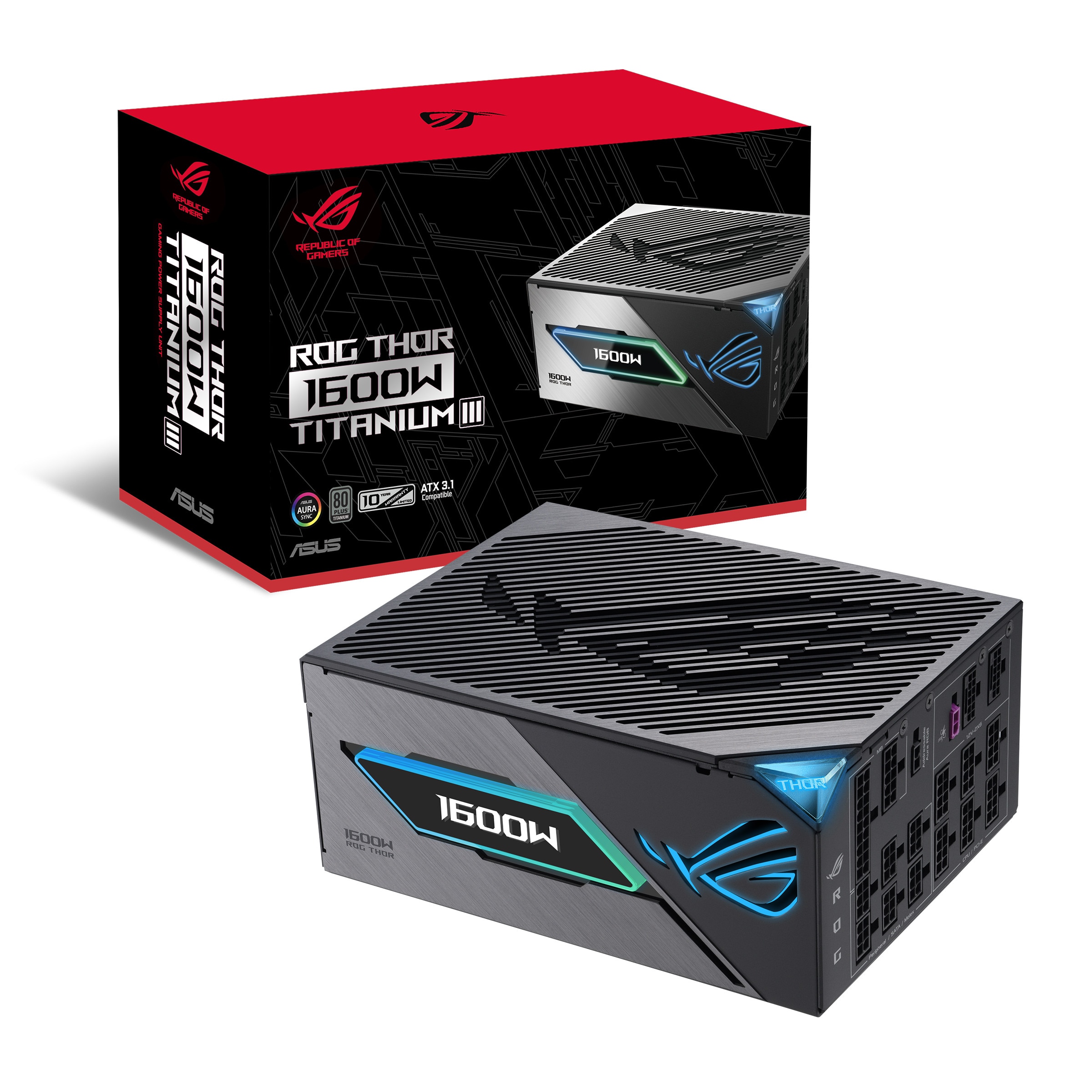 Asus Rog Thor Titanium Iii 1600W Gaming Netzteil Modular Atx Pcie 5.0 Größe 3.1