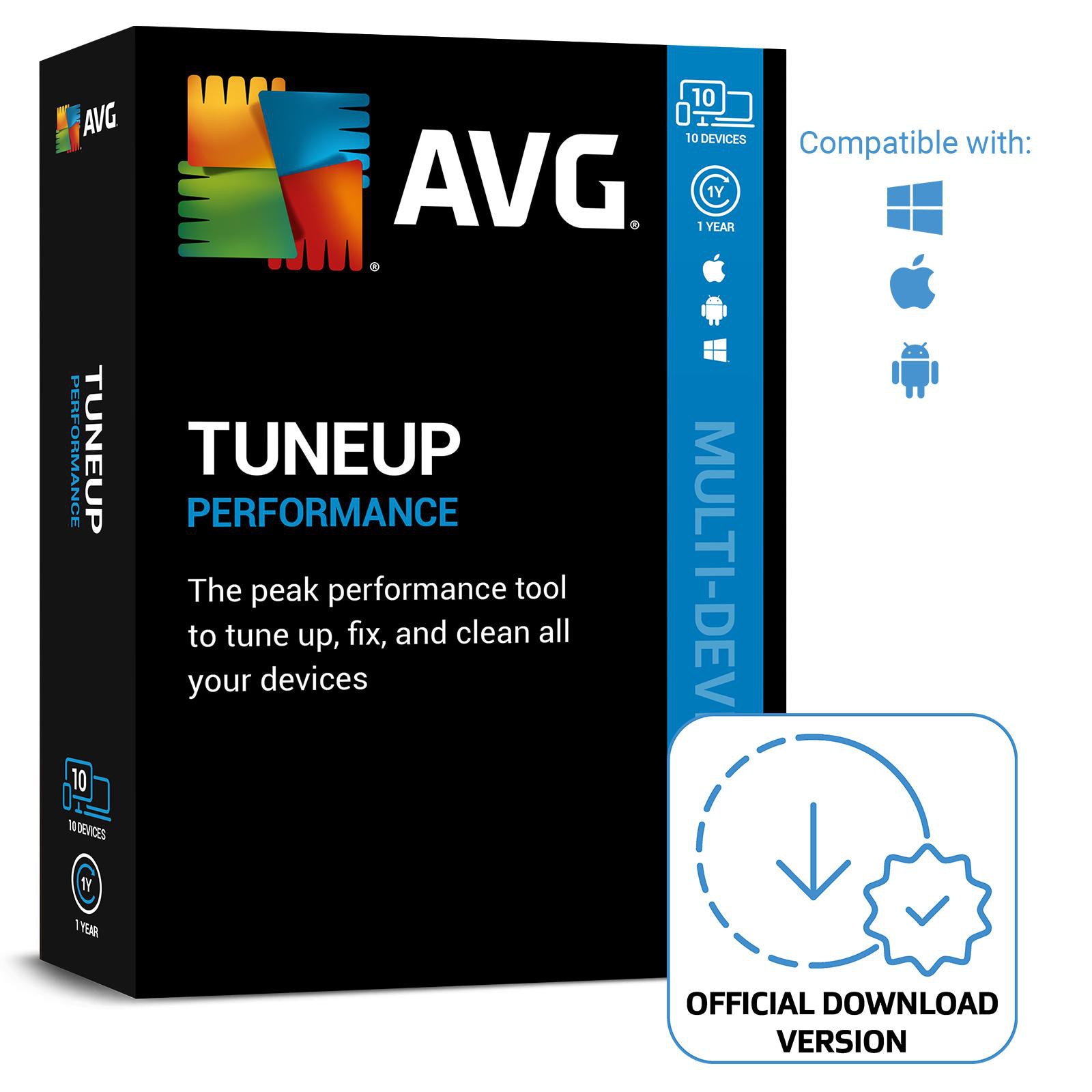 Avast AVG TuneUp (10 Geräte) - 1 Jahr DE | Download & Produktschlüssel tud.10.12m