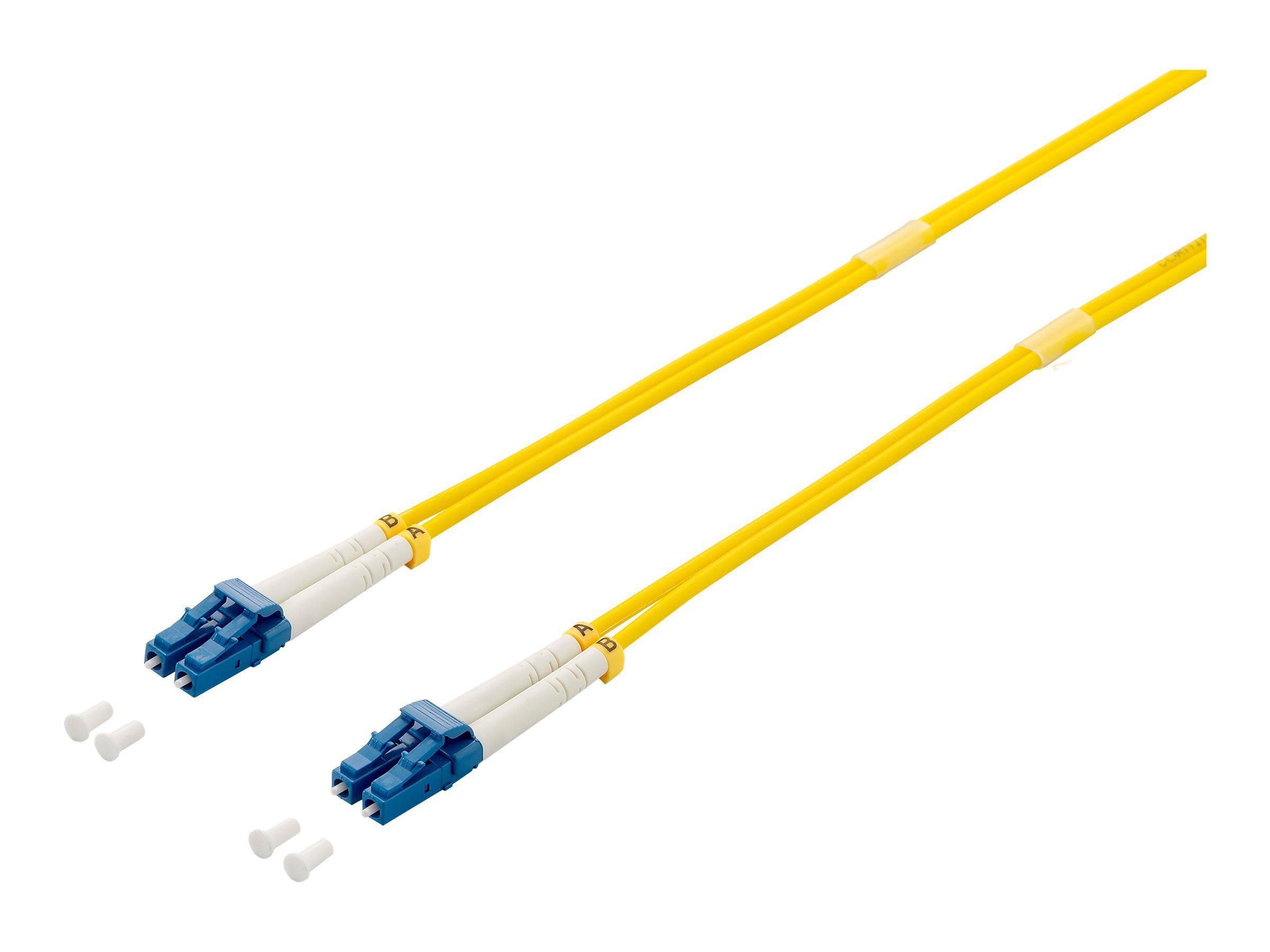 EQUIP LC/UPC Einzelmodus (M) Fiber Optic Patchkabel Gelb, 2m, OS2, 9/125 Mikrometer, Duplex, geschirmt, halogenfrei