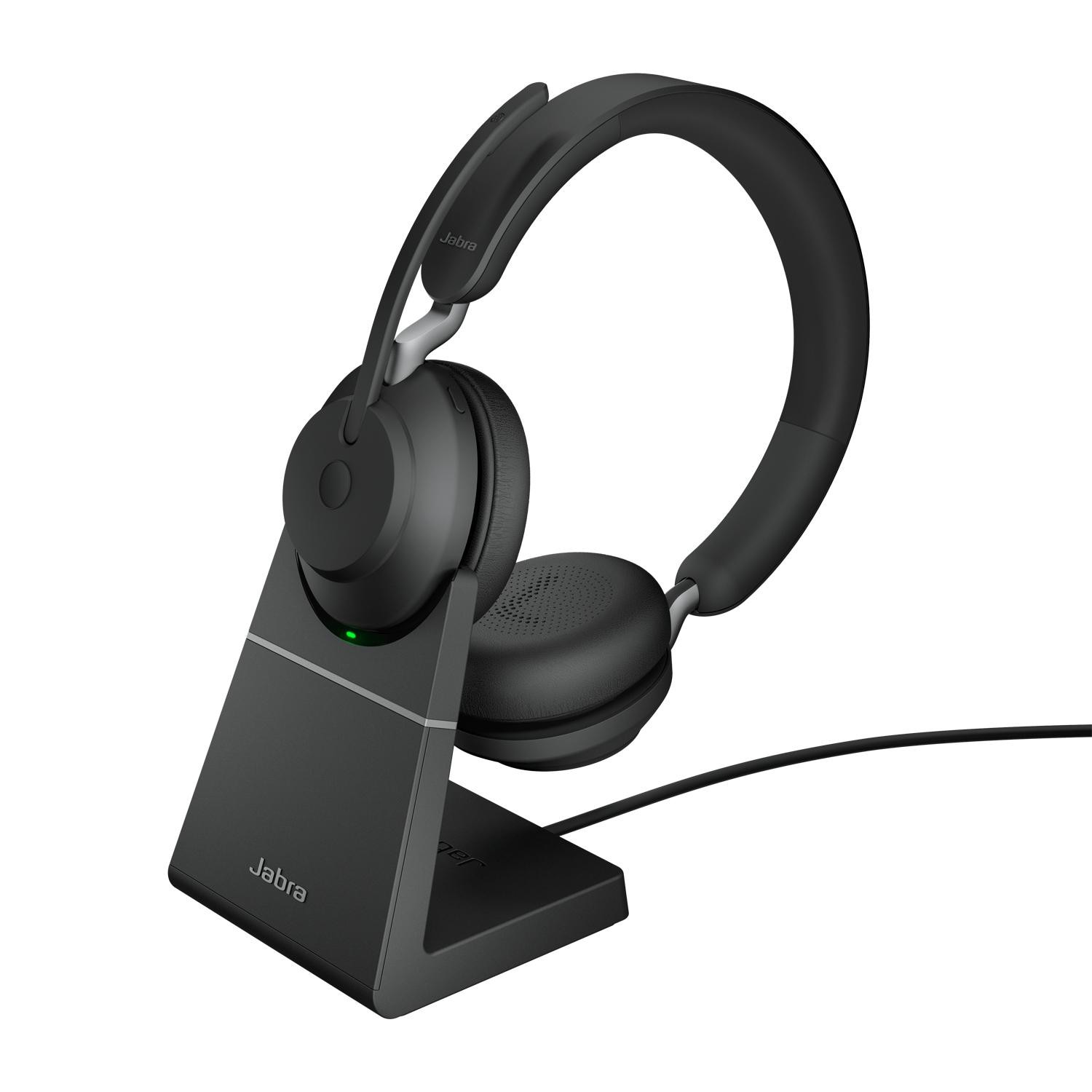 Jabra Evolve2 65 Wireless PC Headset with Charging Stand – Noise Cancelling UC Certified Stereo Headphones with Long-Lasting Battery – USB-A Bluetooth Adapter – Black - Bild 3
