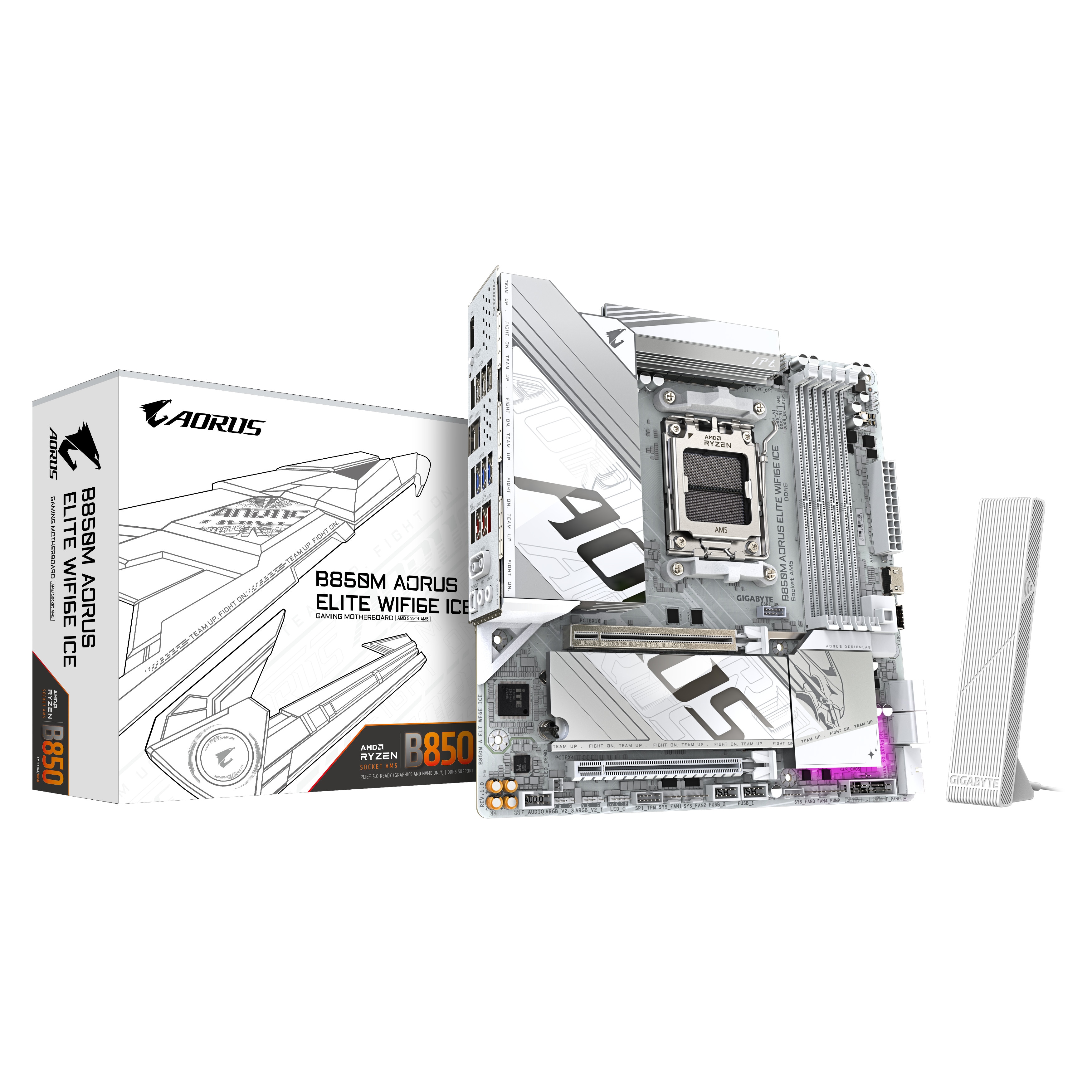 Gigabyte B850m Aorus Elite Wifi6e Ice Matx Mainboard Sockel Am5 Wifi6e/Dp B850m A Elt Wf6e Ice - Bild 6