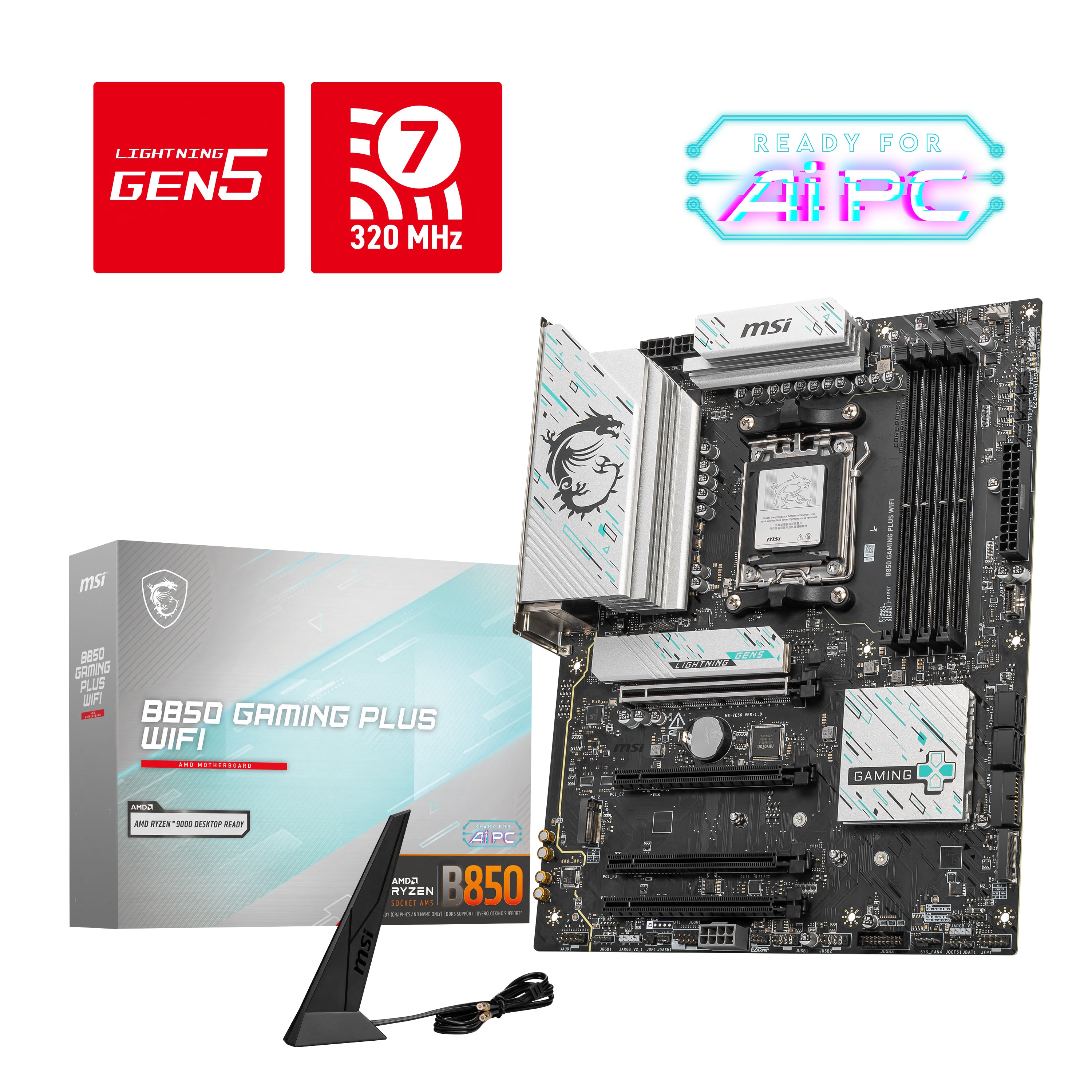 Msi Hauptplatine - B850 Gaming Plus Wifi Amd B850 Sockel Am5 Atx - Bild 5
