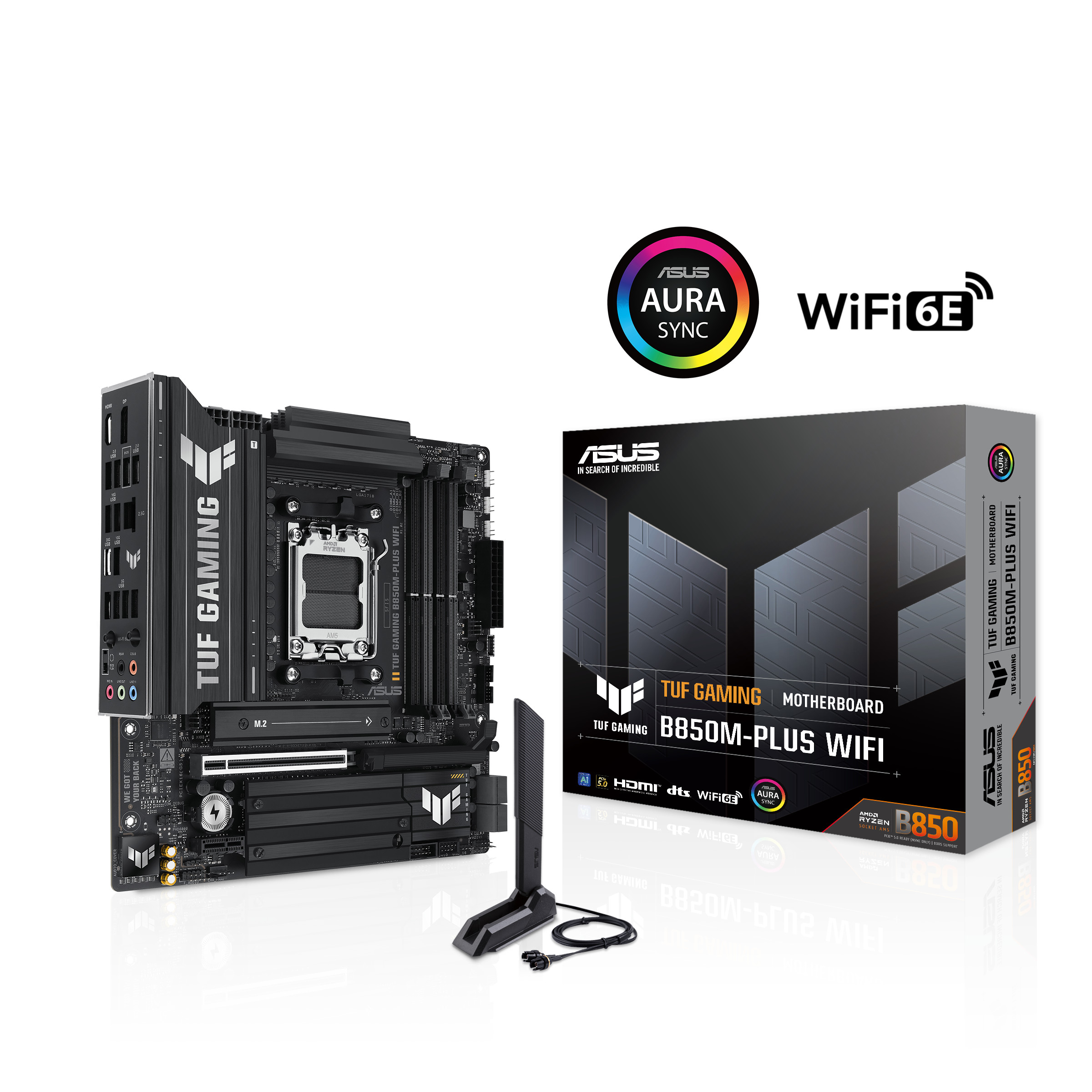 ASUS TUF GAMING B850M-PLUS WIFI mATX Mainboard Sockel AM5 DP/HDMI/USB-C 90MB1IY0-M0EAY0