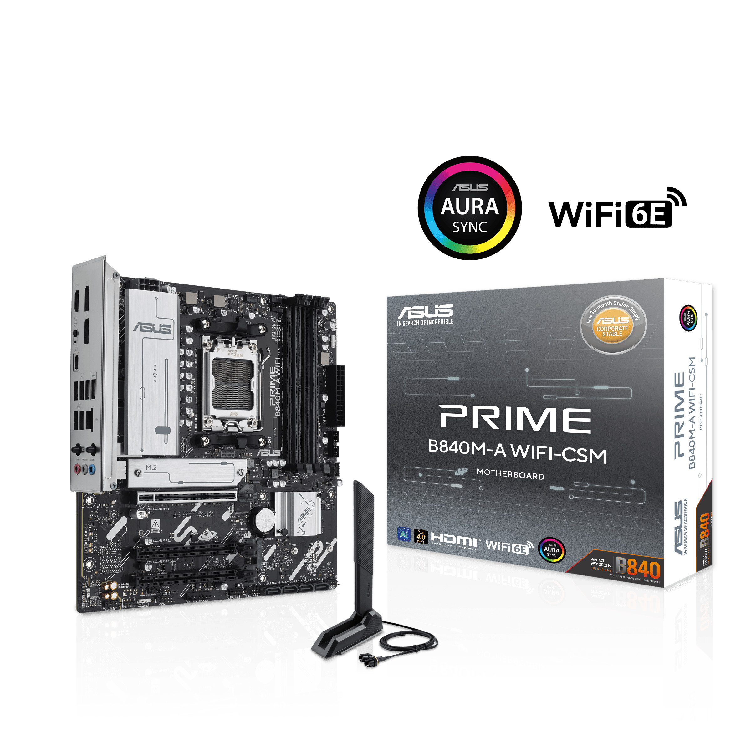 Asus Prime B840m-A Wifi Matx Mainboard Sockel Am5 Dp/Hdmi/Usb-C 90Mb1j20-M0eay0 - Bild 6