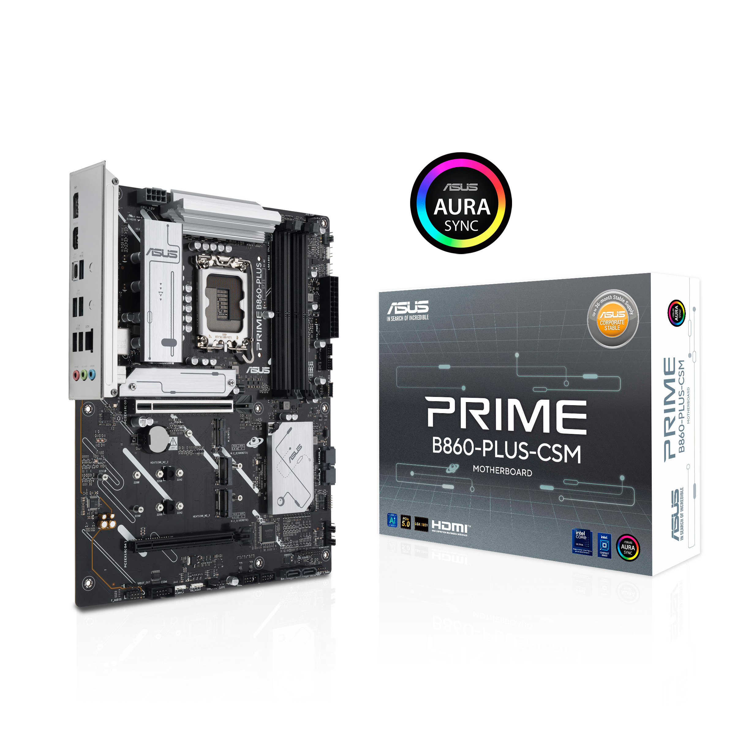 Asus Prime B860-Plus-Csm Mainboard Sockel 1851 Dp/Hdmi/Usb-C Größe 2 - Bild 6