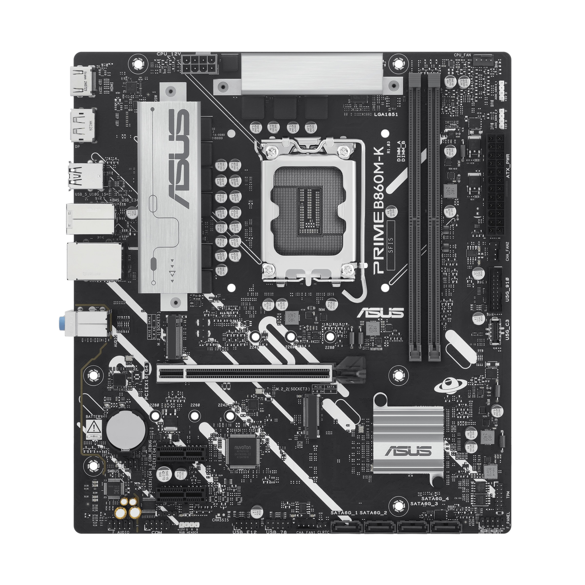 Asus Prime B860m-K Mainboard Sockel Intel Lga 1851 | Intel B860, Matx, Ddr5 Speicher, Pcie 5.0, 1X Pcie 4.0 M.2, Aura Sync - Bild 6