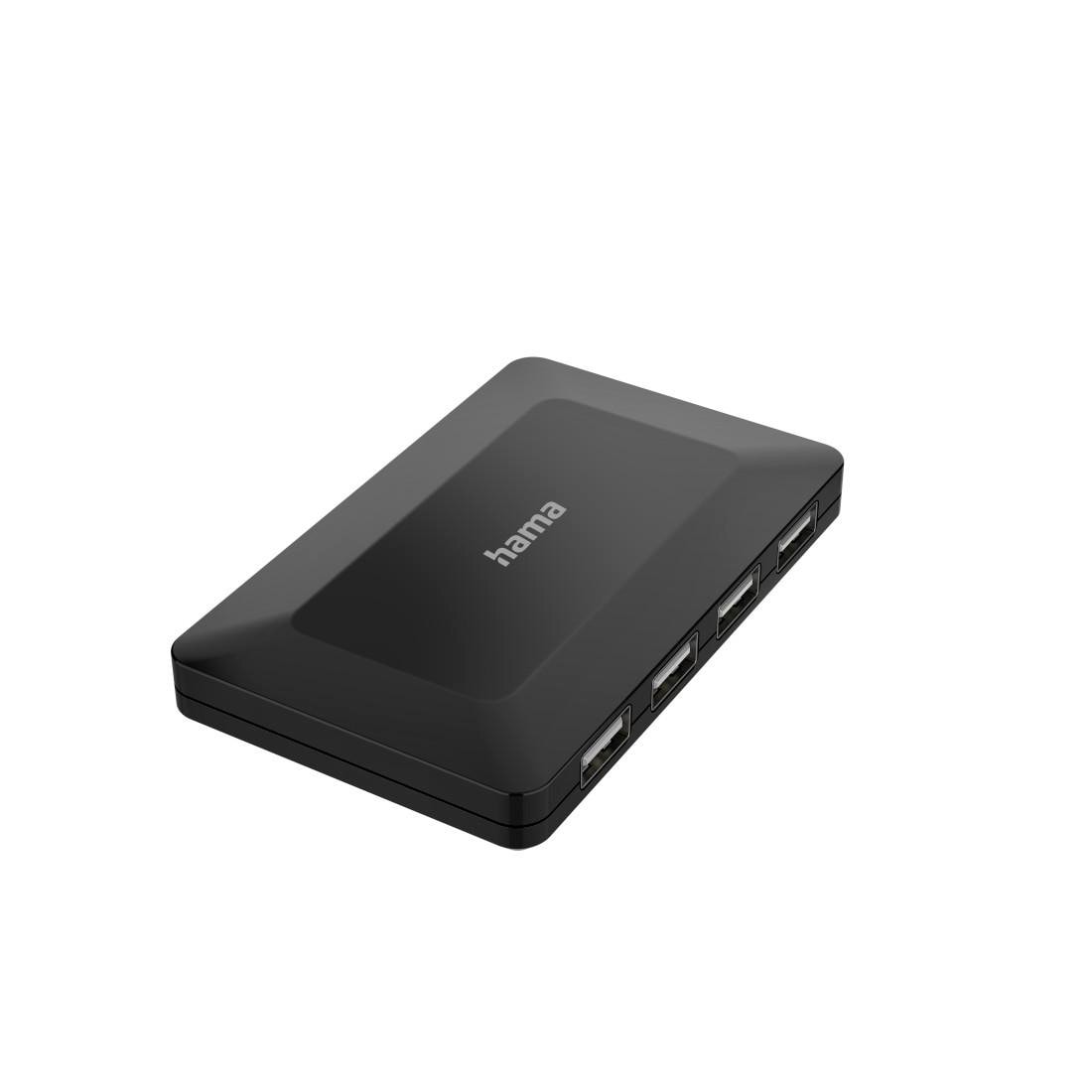 Hama 00200122 USB-Hub, 4 Ports, USB 2.0, 480 Mbit/s, inkl. Kabel und Netzteil