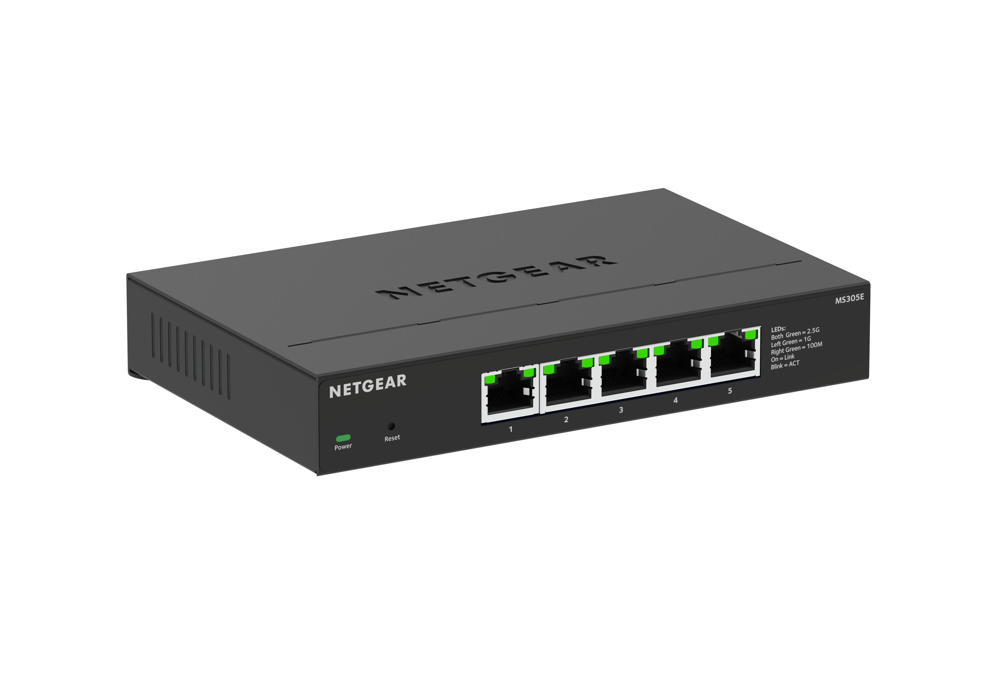 Netgear 5-Port Multi-Gigabit Ethernet Plus Switch (Ms305e) – Managed, Mit 5 X 1G/2,5G, Desktop- Oder Wandbefestigung Und Eingeschränktem Schutz Über 5 Jahre Ms305e-100Eus - Image 2