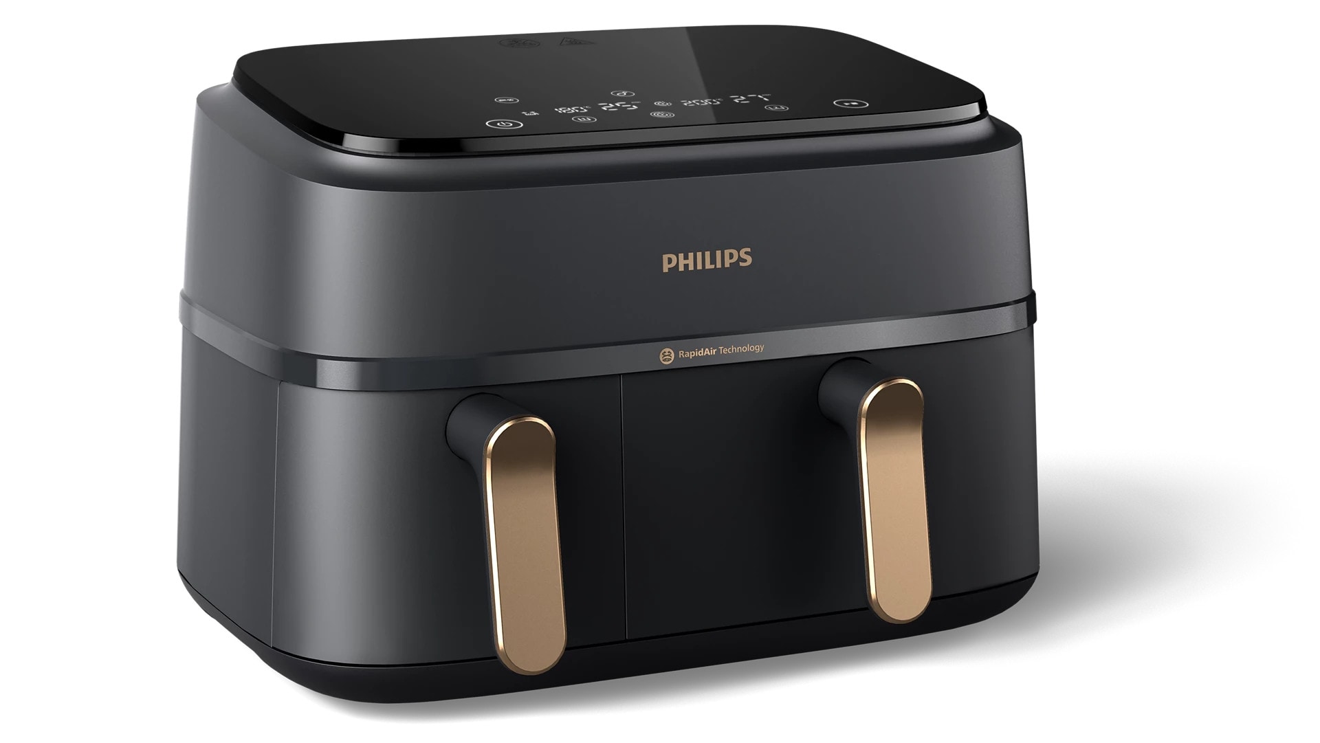 Philips Schwarz/Kupfer Dual Basket Airfryer Na352/04, Fritteuse, - Bild 4