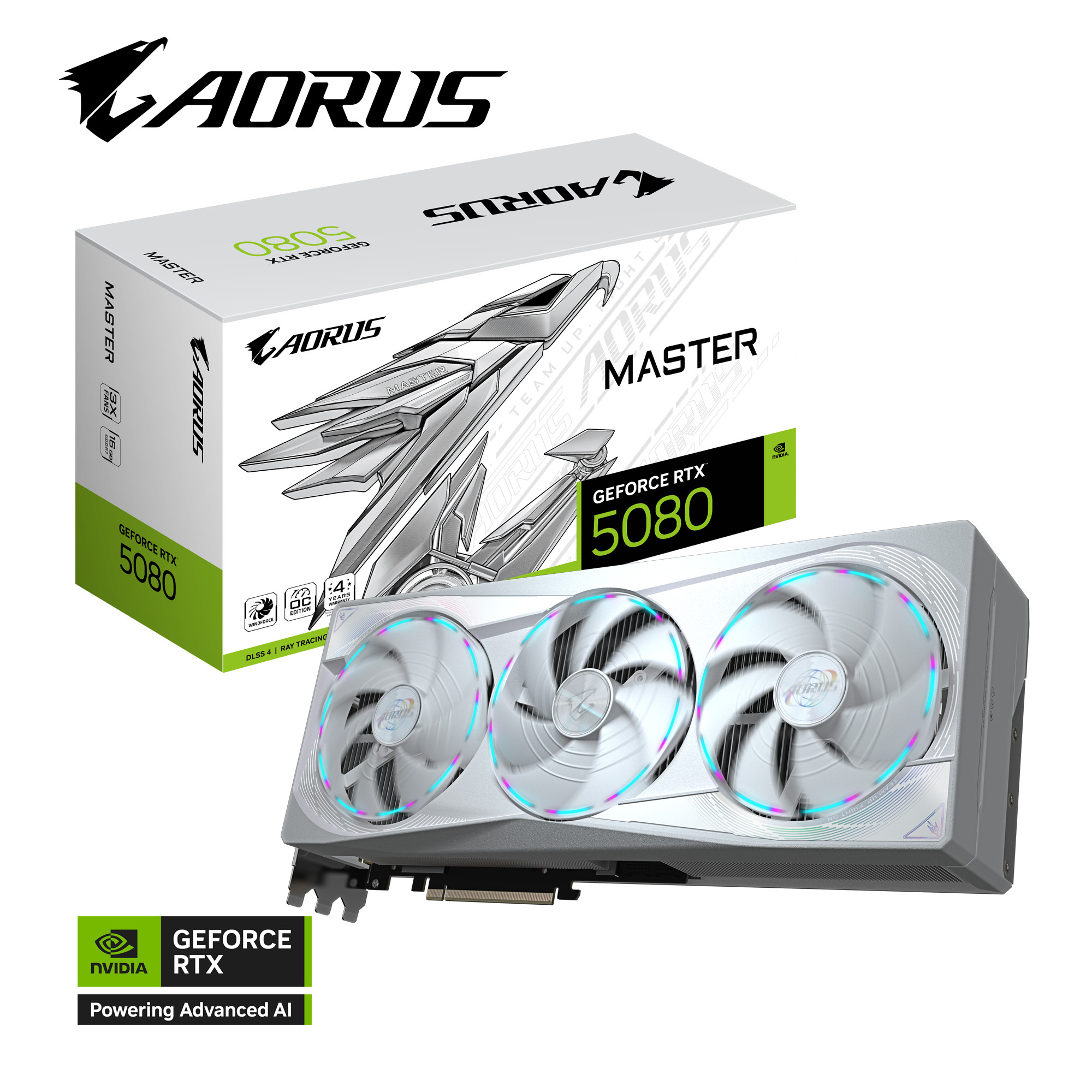 Gigabyte Aorus Geforce Rtx 5080 Master Ice 16G Grafikkarte - 16Gb Gddr7, 256 Bit, Pci-E 5.0, 2805Mhz Core Clock, 3 X Dp 2.1A, 1 X Hdmi 2.1B, Nvidia Dlss 4, Gv-N5080aorusm Ice-16Gd - Image 2