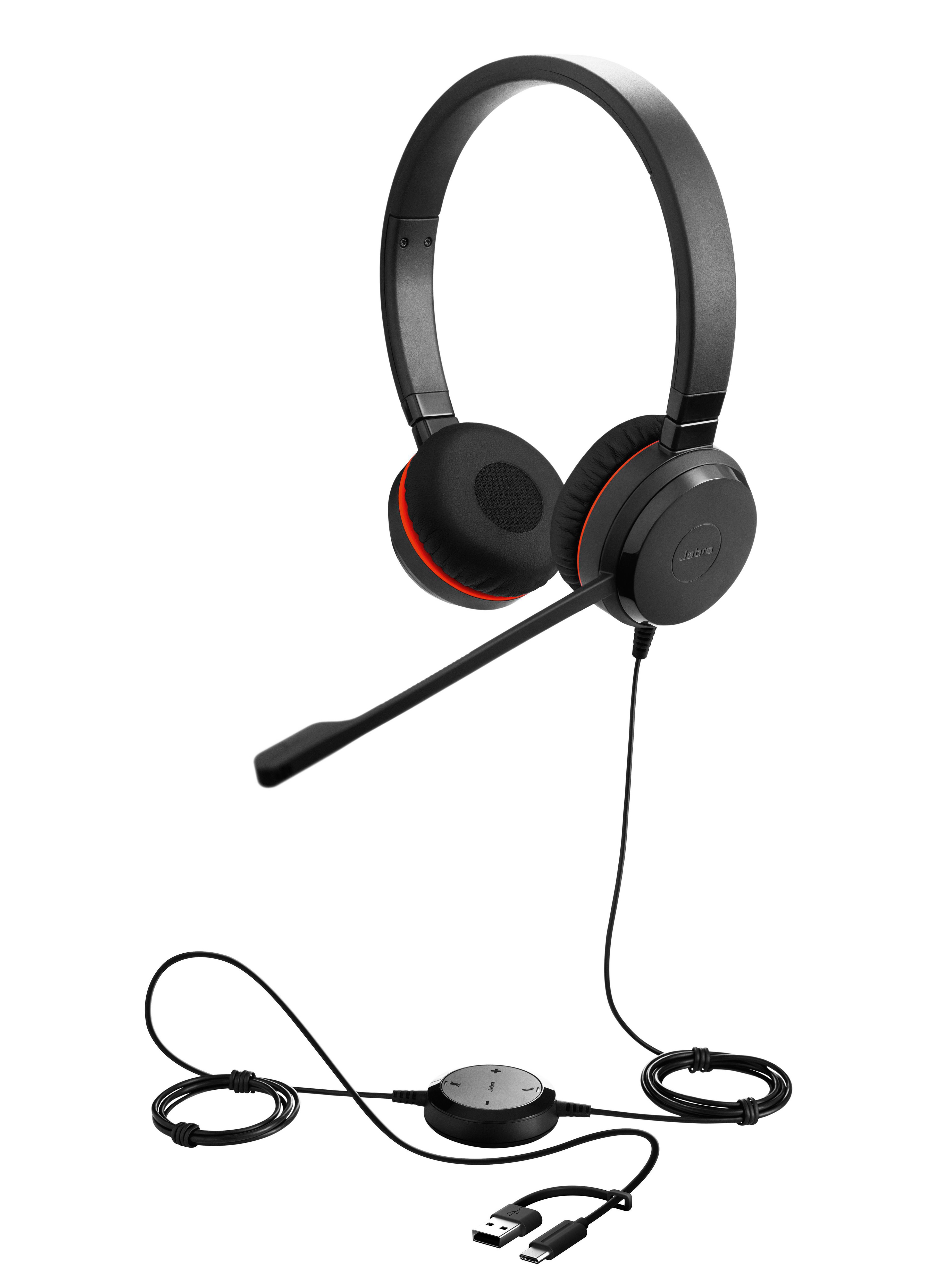 Jabra Evolve Ii Stereo Headset - Usb-C/A, Ms Teams-Version, Mikrofon Mit Geräuschunterdrückung Größe 30 Schwarz