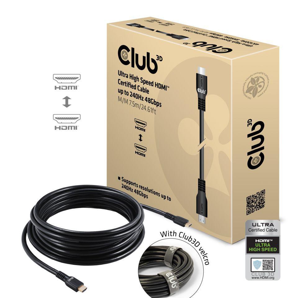 Club3D Club 3D Zertifiziertes Ultra High Speed HDMI Kabel bis zu 240Hz und 48 Gbit/s St./St. 7,5m CAC-1378