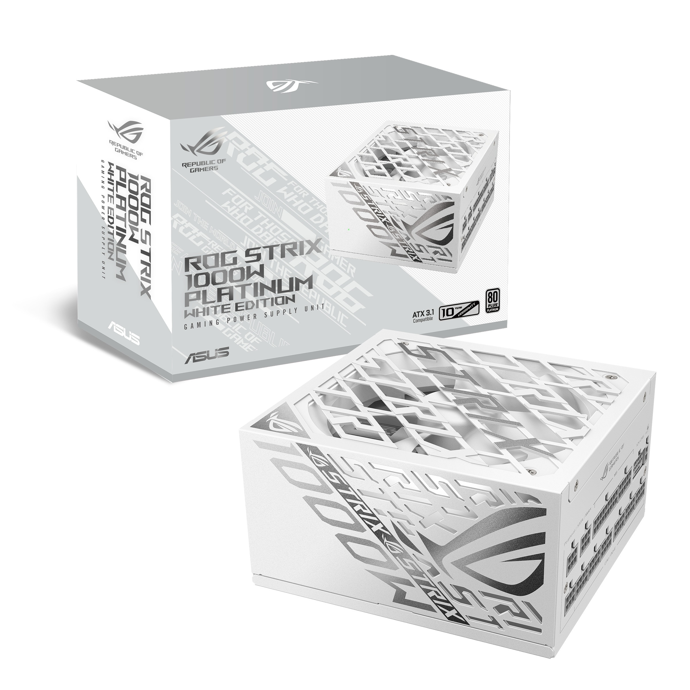 Asus Rog Strix 1000P White Gaming Netzteil, 80+ Platinum, Modular, 135 Mm Lüfter Größe 3.1 Weiß