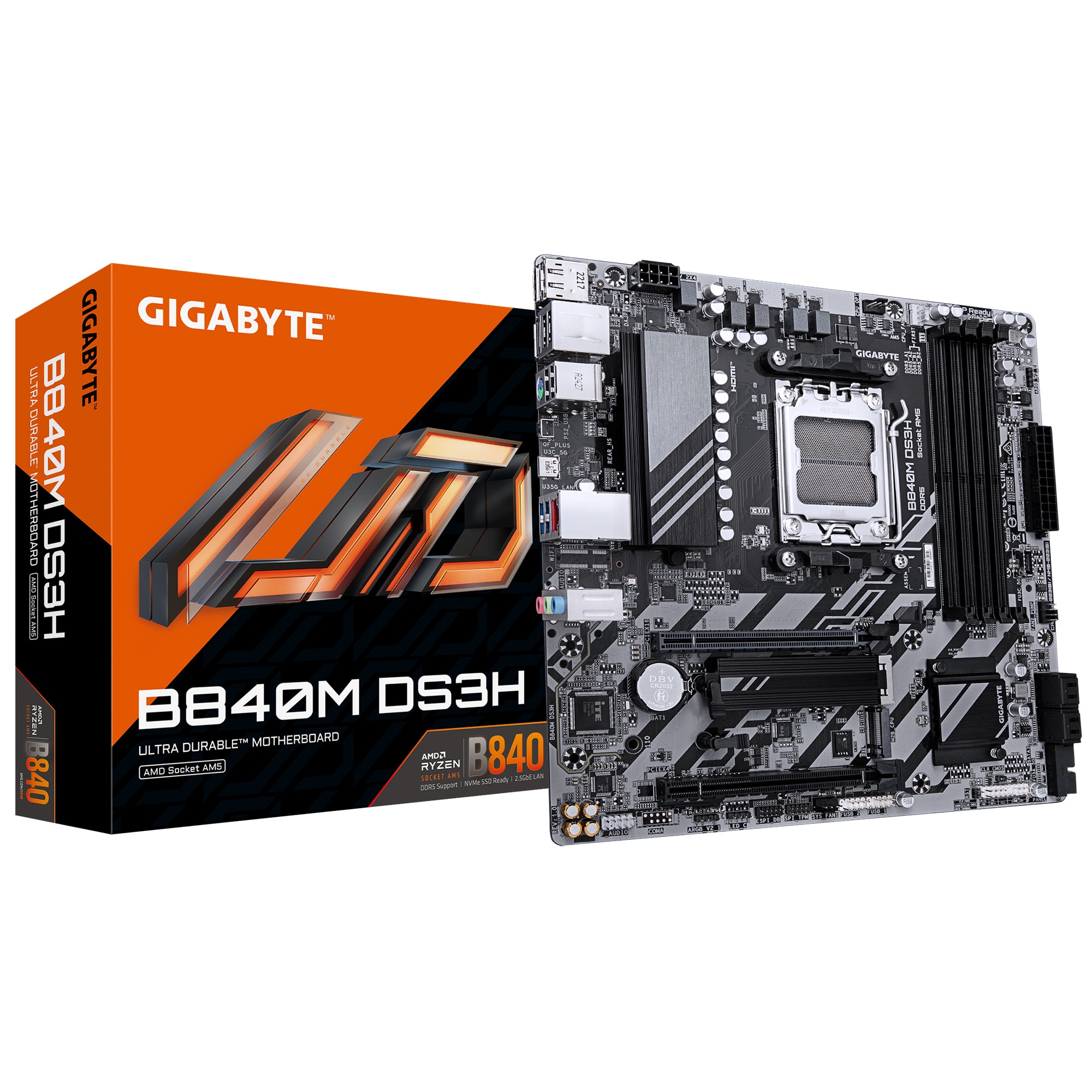 GIGABYTE B840M DS3H Mainboard - AMD B840 - AMD AM5 - DDR5 RAM - Micro-ATX - Bild 2